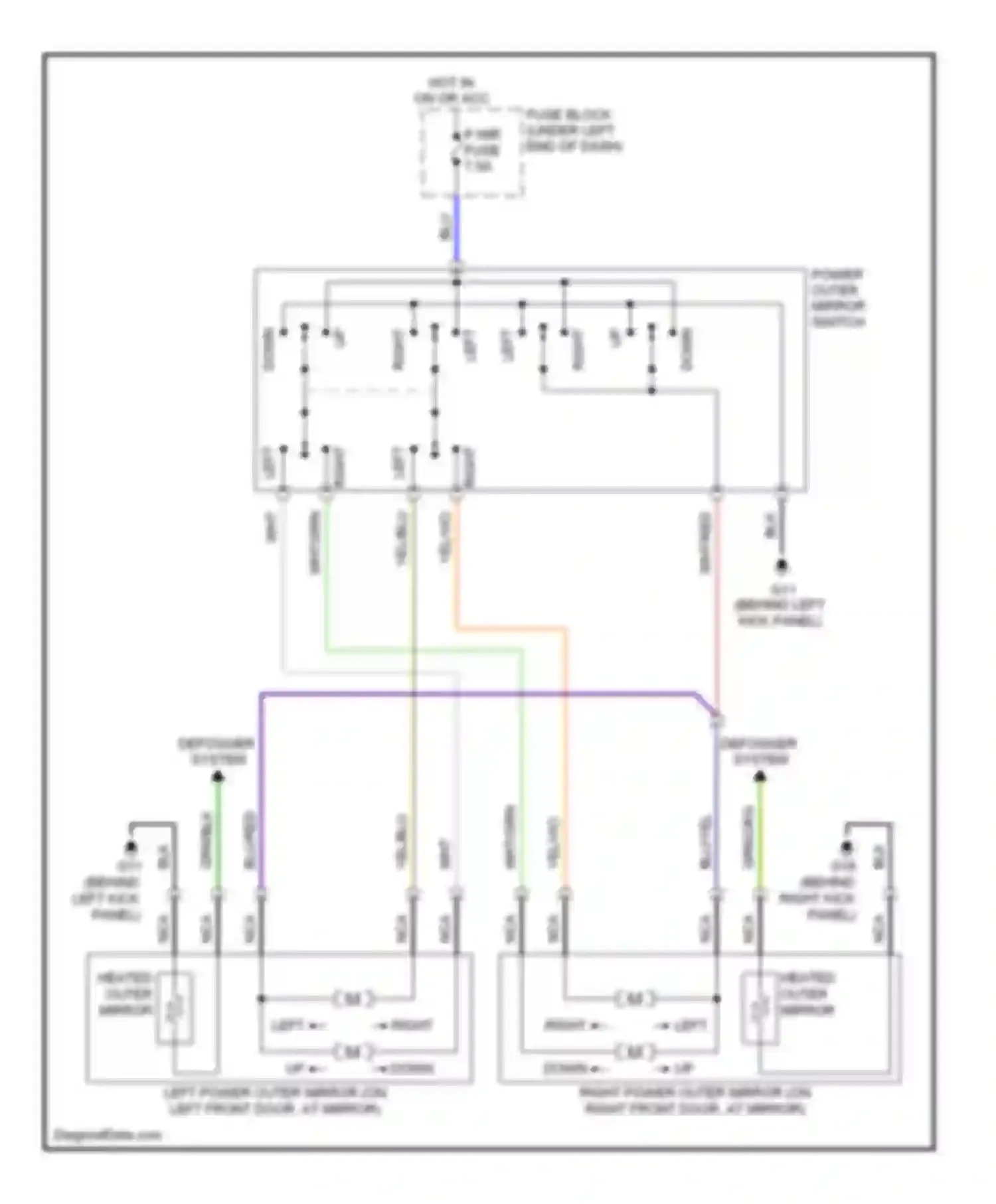 CX-7 Mazda I (2006-2009): Power mirrors circuit