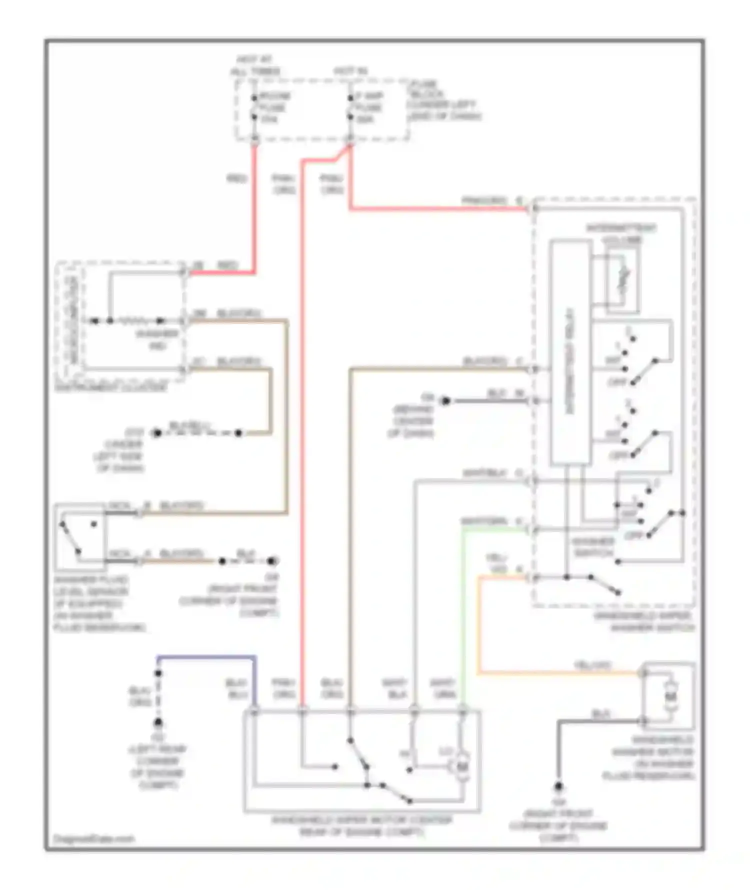 CX-7 Mazda I (2006-2009): Front wiper/washer circuit
