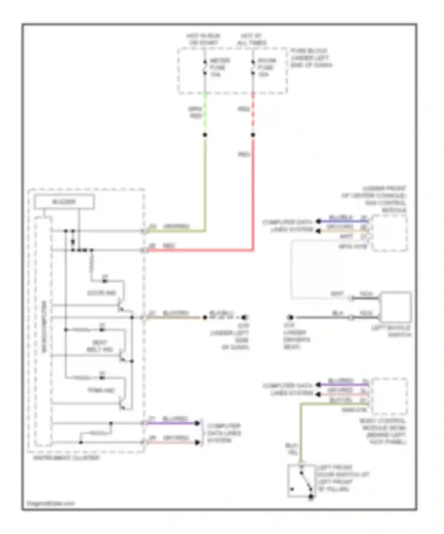 Wiring diagram hot at all times for Mazda CX-7 I (2006-2009) (38 of 38)