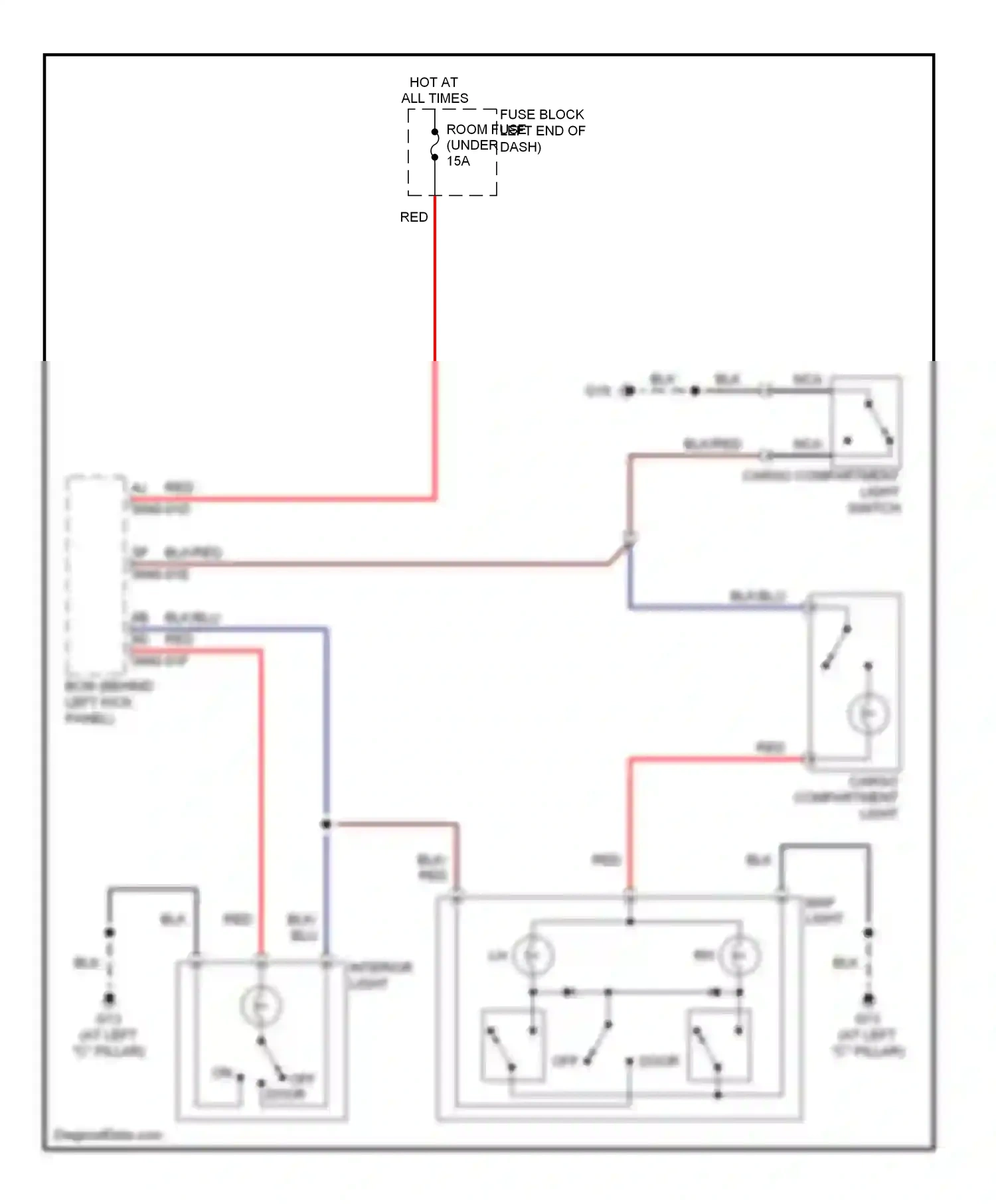 Mazda CX-7 I (2006-2009) map light wiring diagram  (1 of 1)