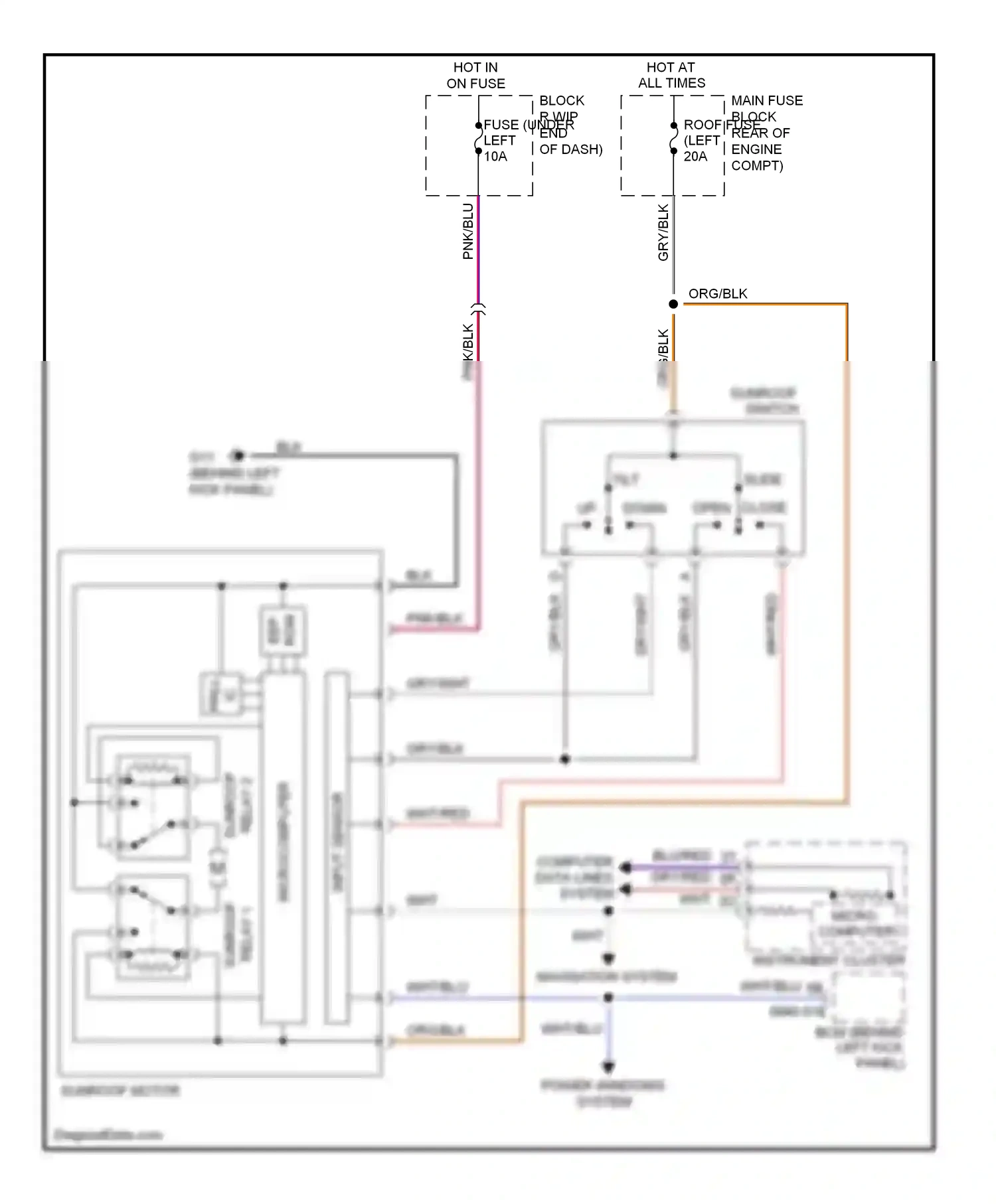 Mazda CX-7 I (2006-2009) microcomputer wiring diagram  (14 of 17)