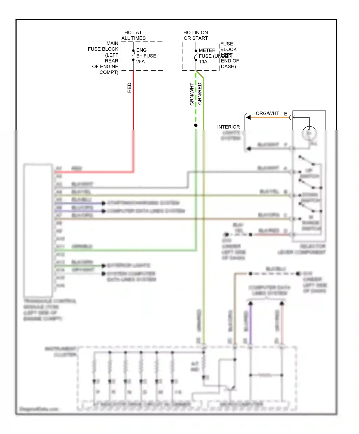 Mazda CX-7 I (2006-2009) microcomputer wiring diagram  (11 of 17)