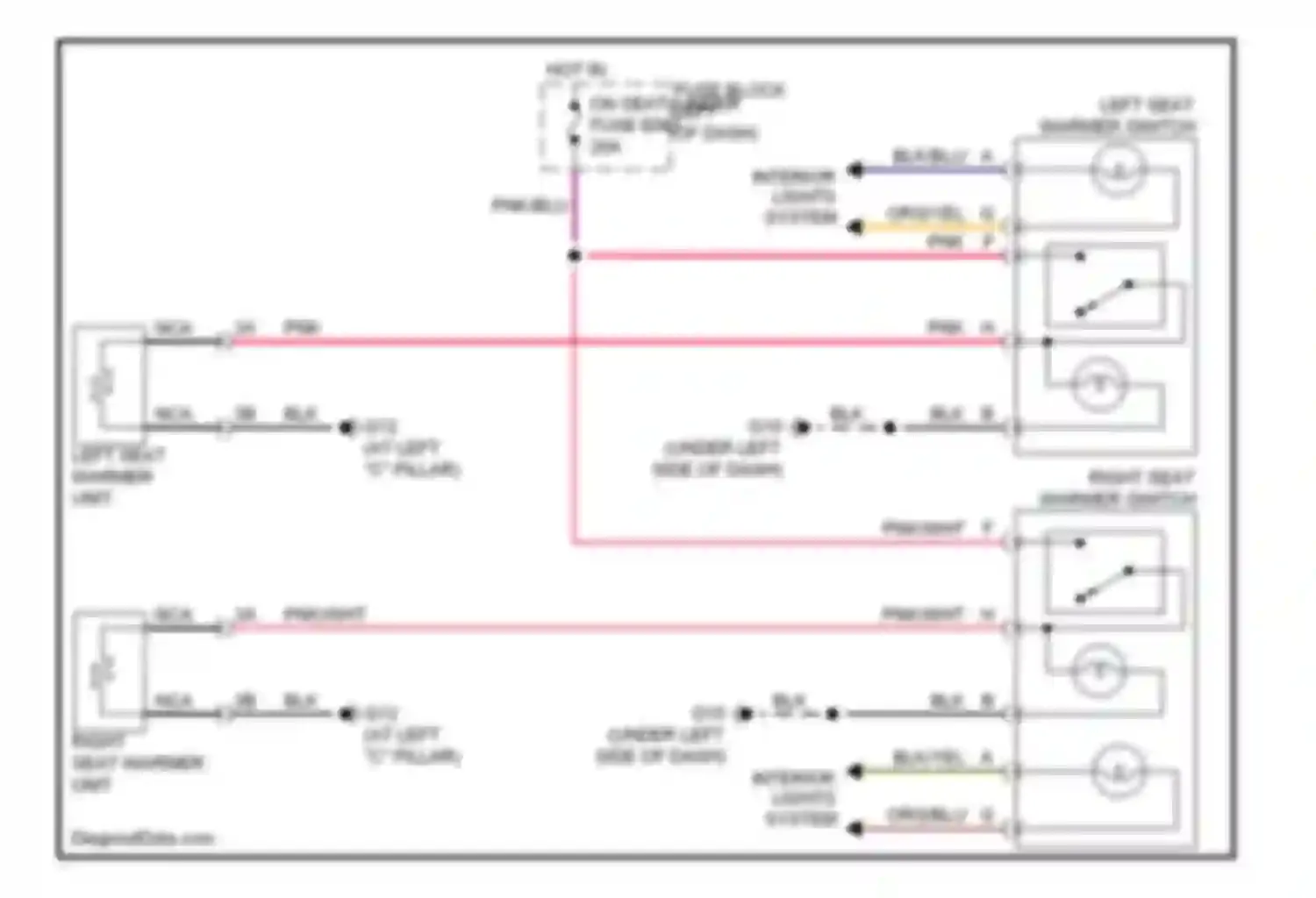 Wiring diagram right seat warmer unit for Mazda CX-7 I (2006-2009) (1 of 1)