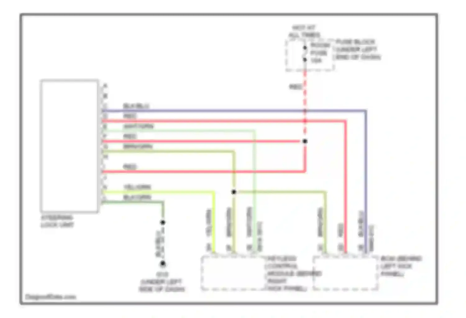 Wiring diagram steering lock unit for Mazda CX-7 I (2006-2009) (1 of 1)