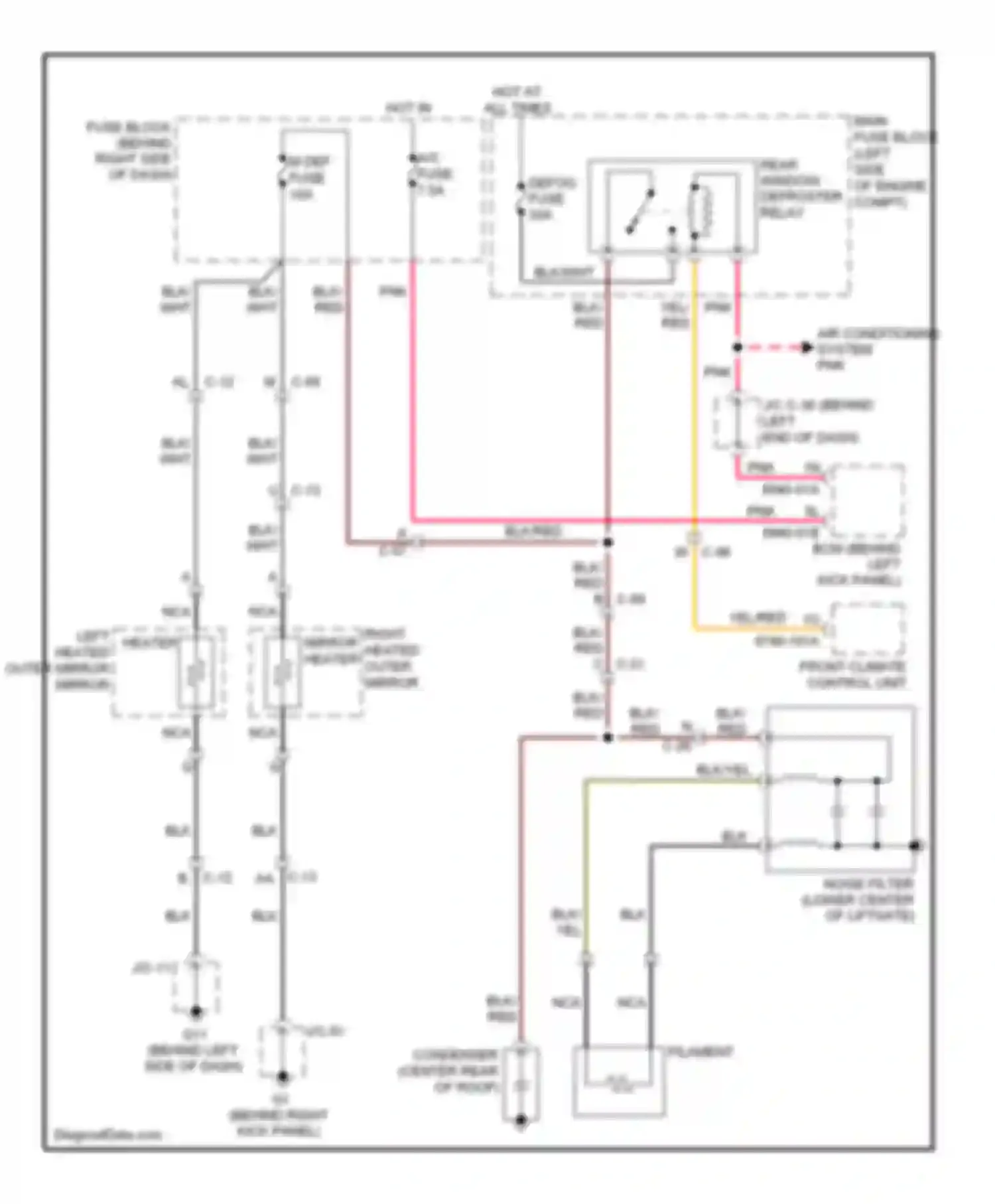 CX-9 Mazda I facelift (2012-2016): Defoggers circuit