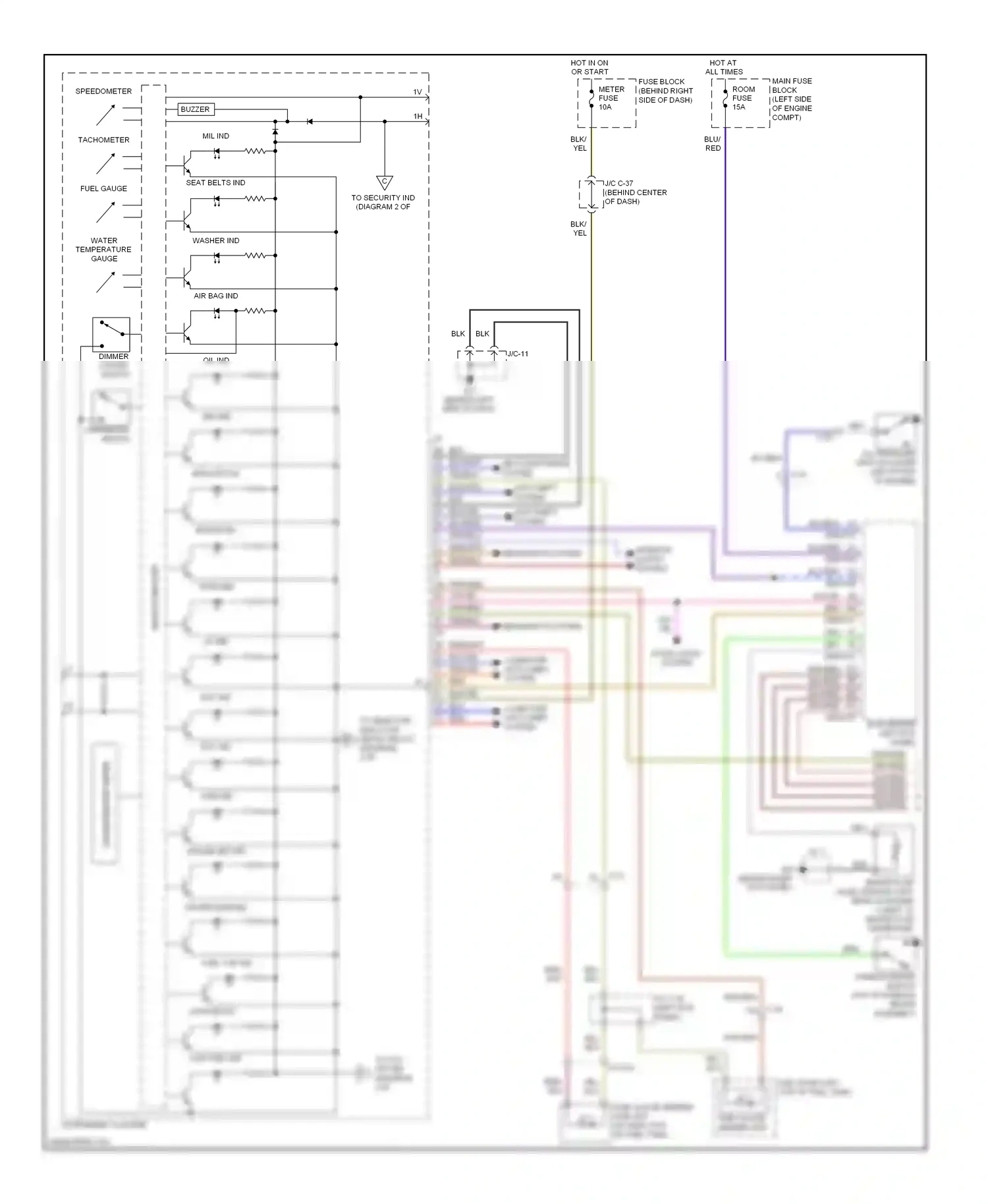 Mazda CX-9 I facelift (2012-2016) buzzer wiring diagram  (1 of 2)