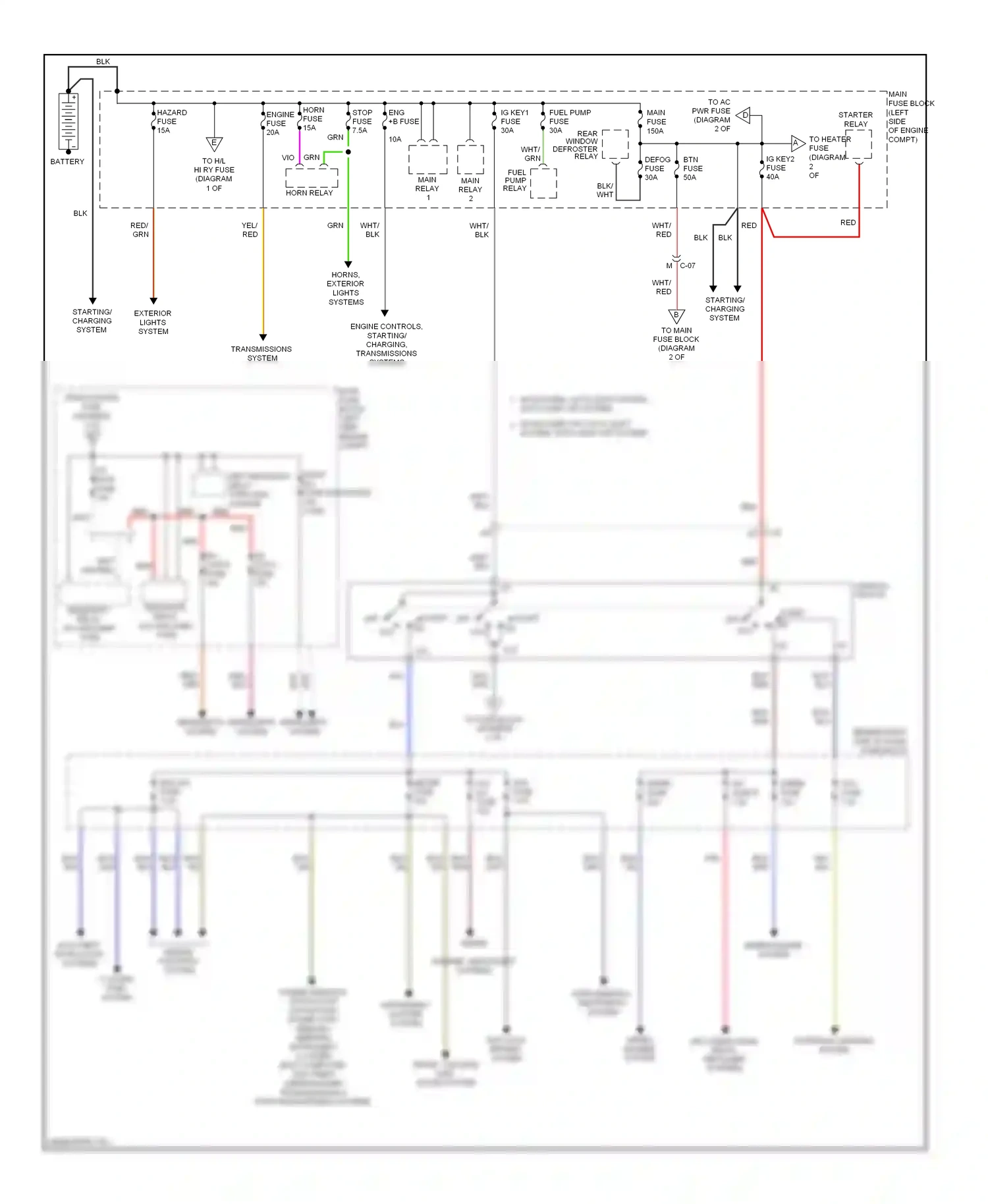 Mazda CX-9 I facelift (2012-2016) engine controls system wiring diagram  (5 of 5)