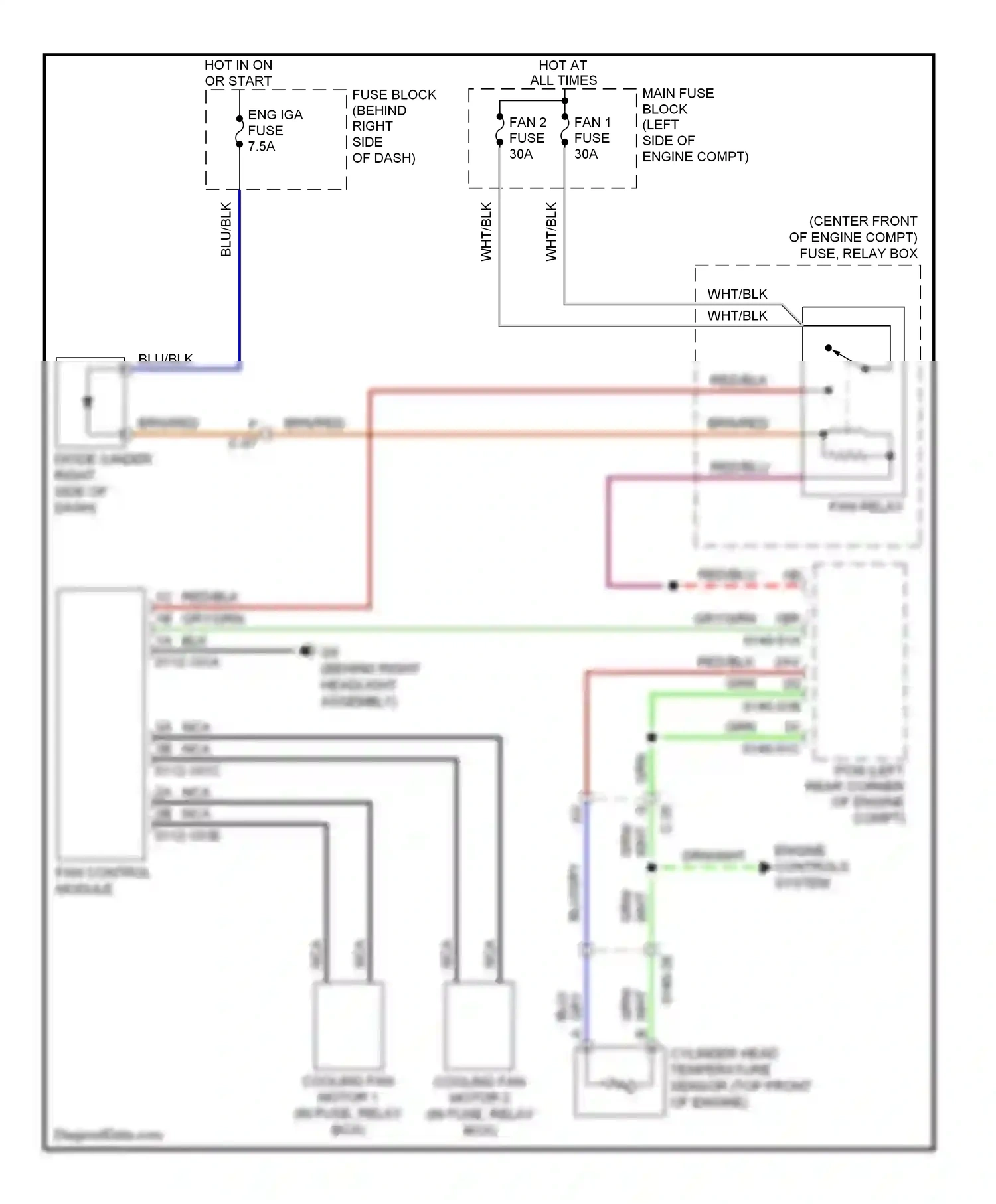 Mazda CX-9 I facelift (2012-2016) engine controls system wiring diagram  (4 of 5)