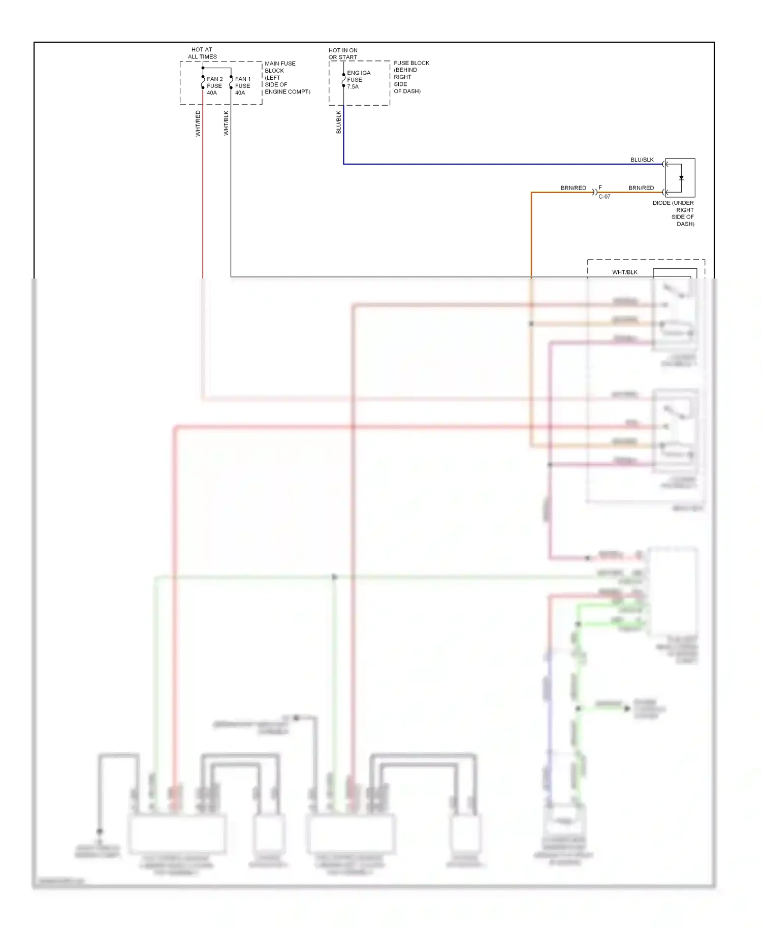 Mazda CX-9 I facelift (2012-2016) engine controls system wiring diagram  (3 of 5)