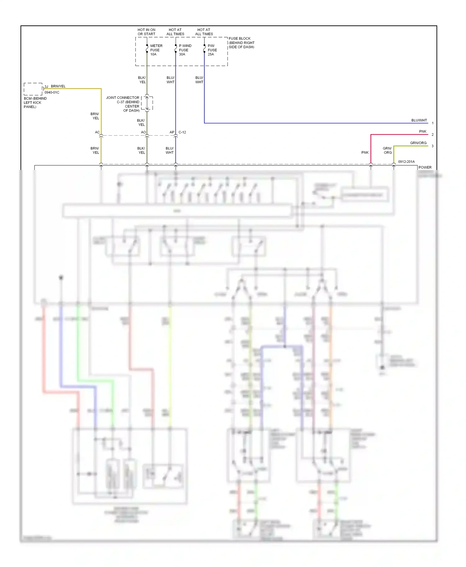 Mazda CX-9 I facelift (2012-2016) hall effect switch 2 wiring diagram  (1 of 2)