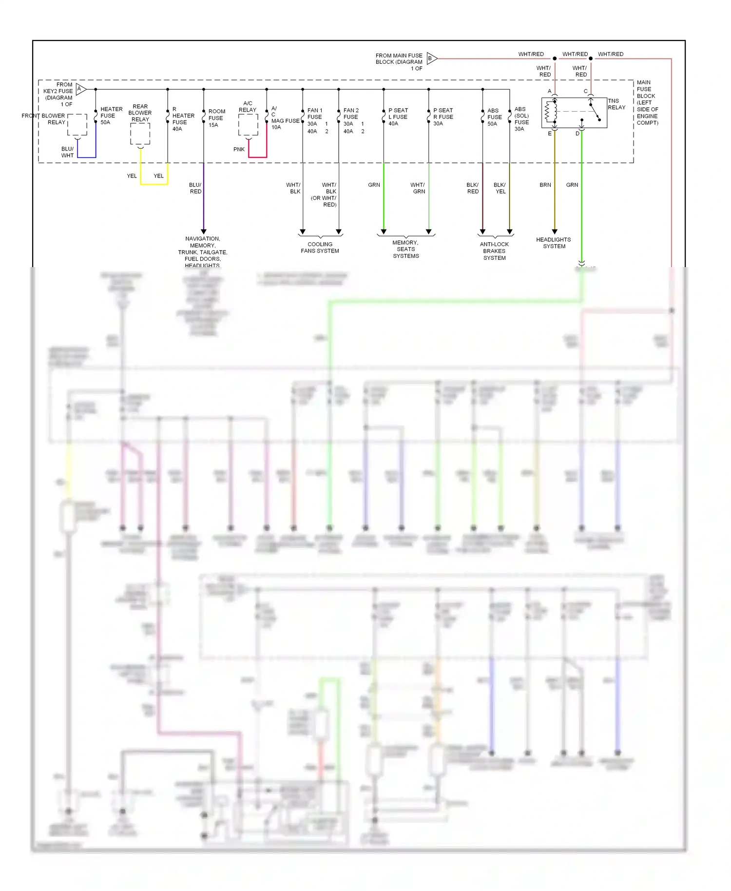Mazda CX-9 I facelift (2012-2016) headlights system wiring diagram  (2 of 2)