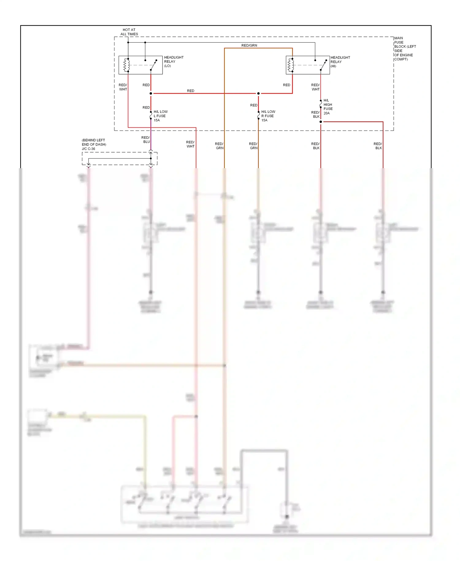 Mazda CX-9 I facelift (2012-2016) light switch wiring diagram  (2 of 4)