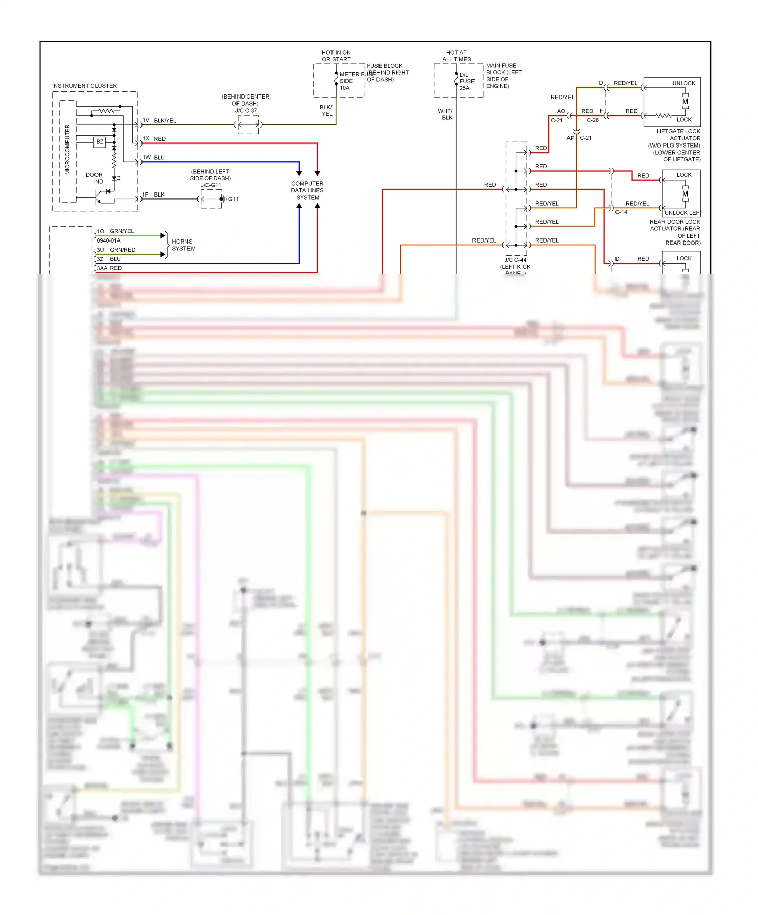 Mazda CX-9 I facelift (2012-2016) lock wiring diagram  (1 of 3)