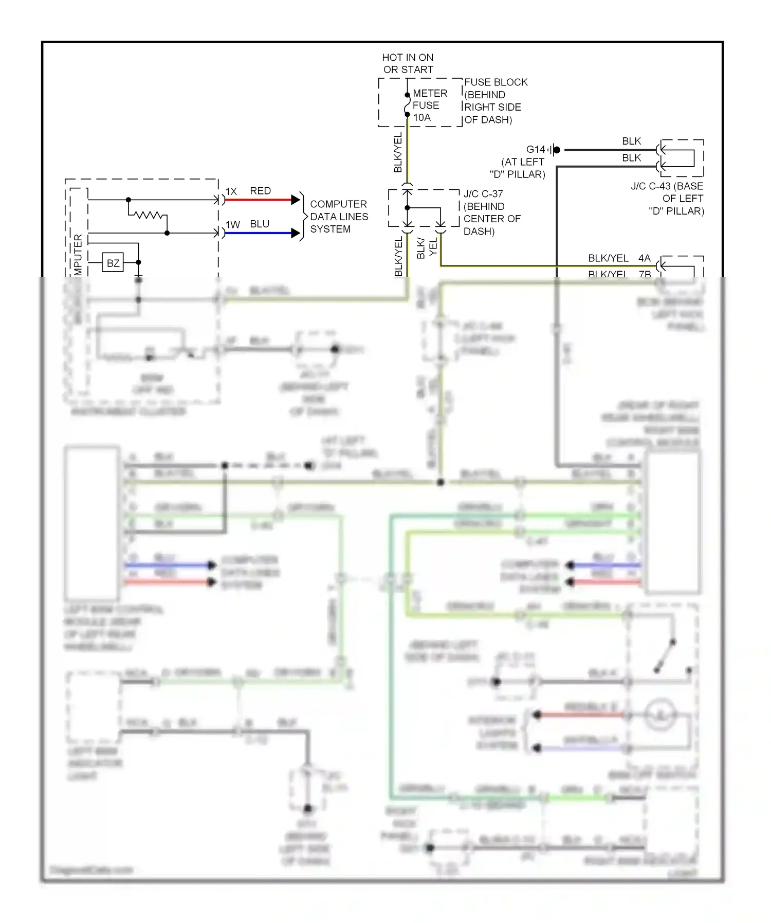 Mazda CX-9 I facelift (2012-2016) microcomputer wiring diagram  (12 of 19)