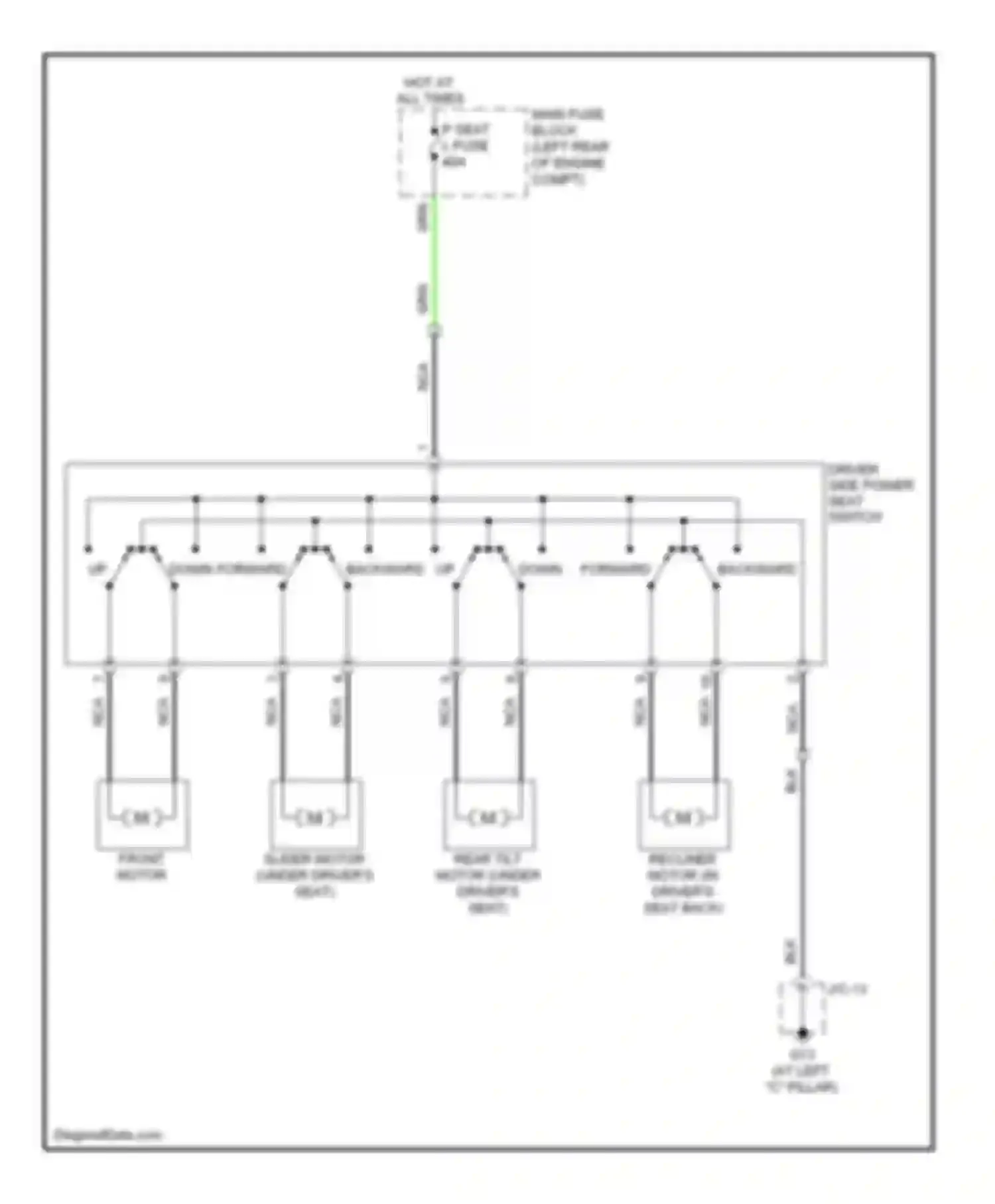 CX-9 Mazda I (2006-2012): Driver power seat circuit
