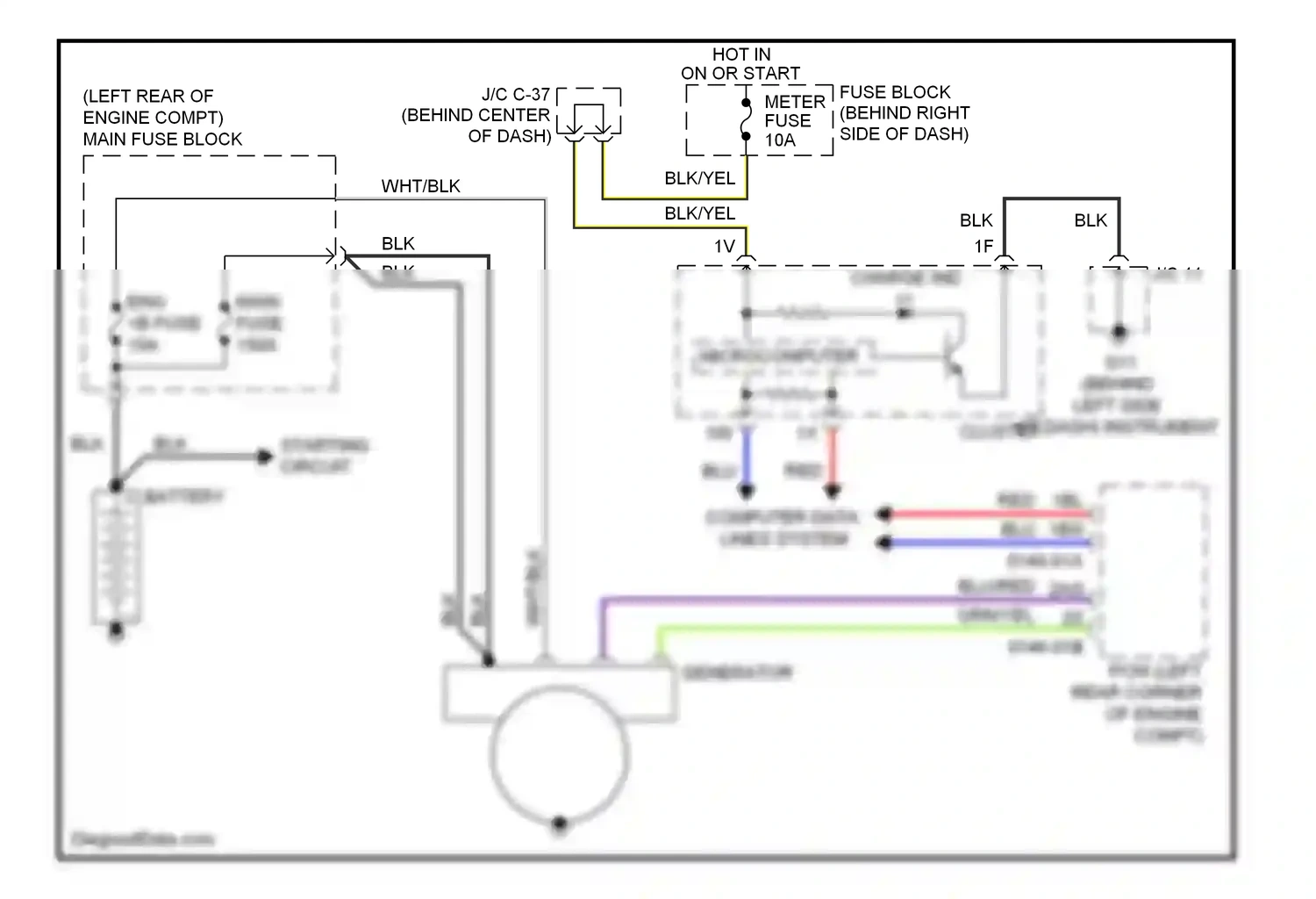 Mazda CX-9 I (2006-2012) generator wiring diagram  (1 of 1)