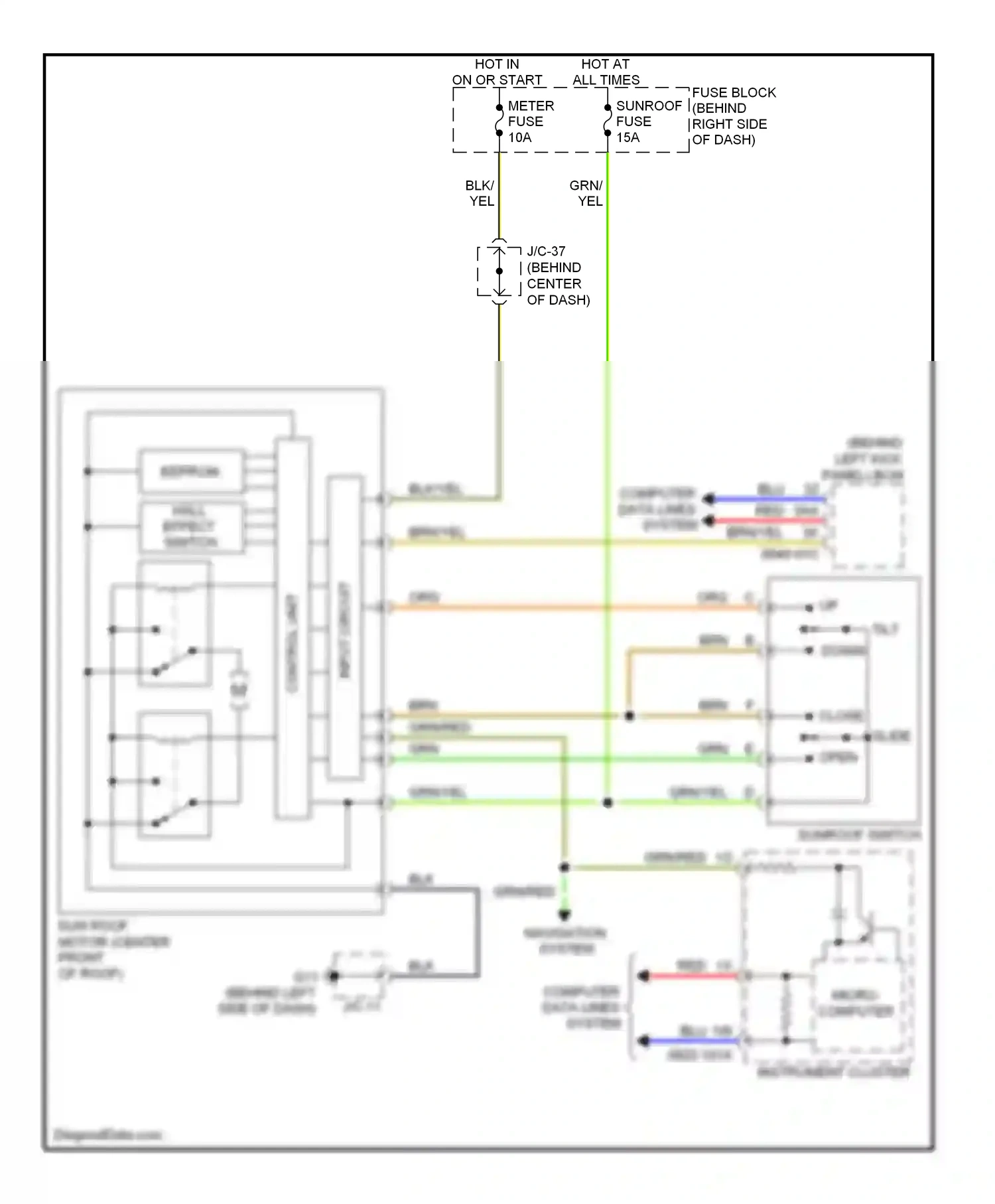 Mazda CX-9 I (2006-2012) hall effect switch wiring diagram  (1 of 1)