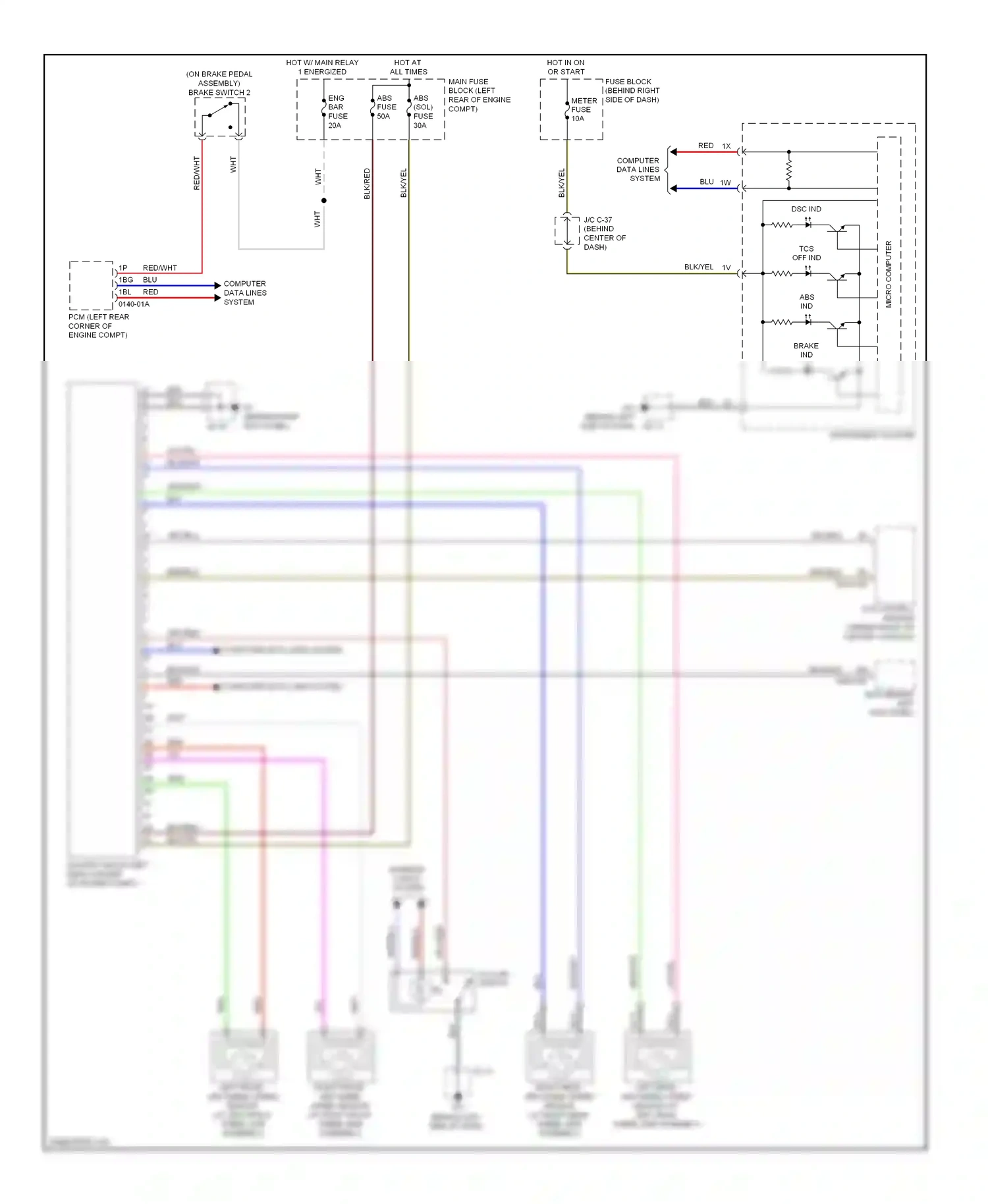 Mazda CX-9 I (2006-2012) kick panel) wiring diagram  (1 of 1)