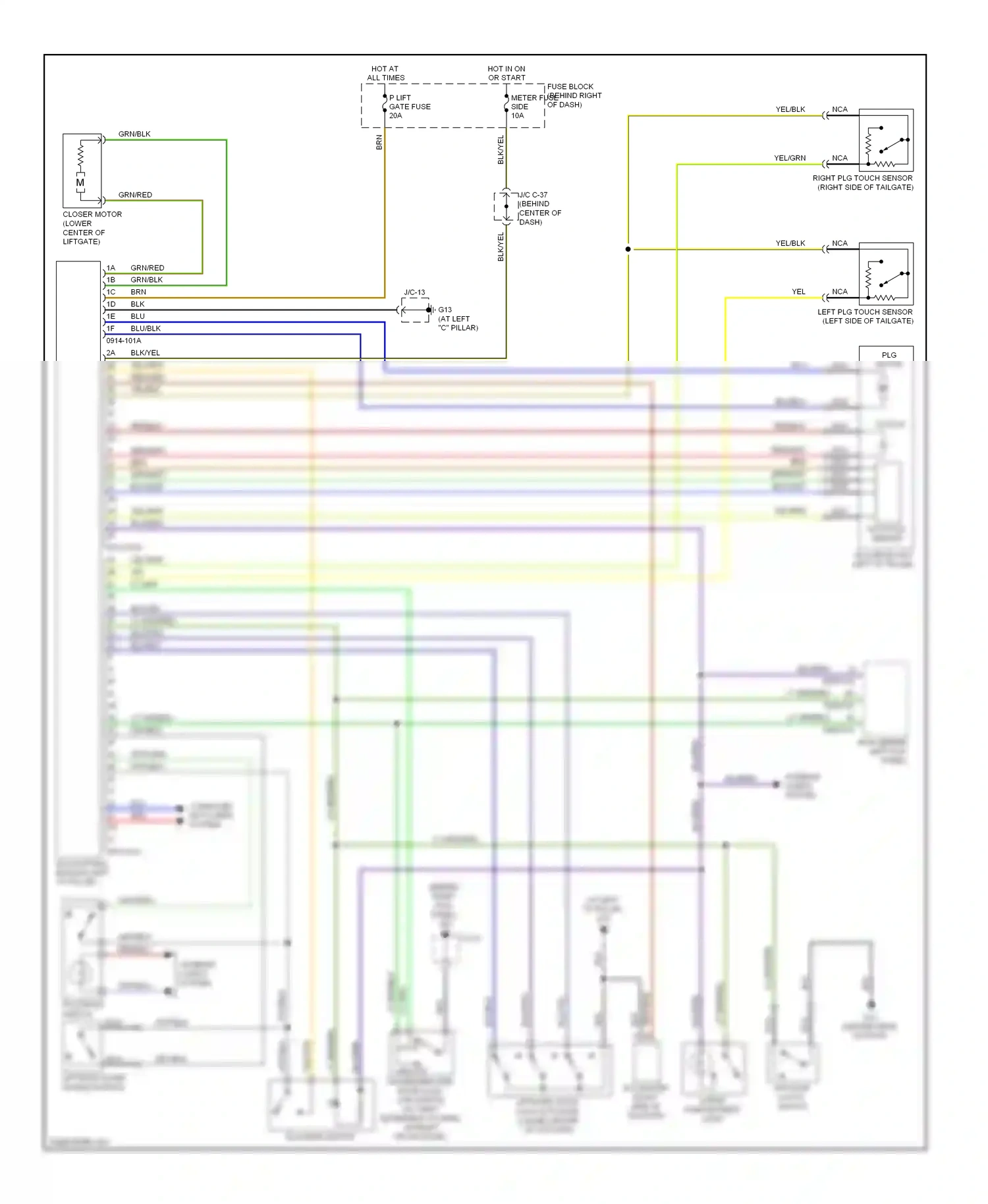 Mazda CX-9 I (2006-2012) lock wiring diagram  (3 of 3)