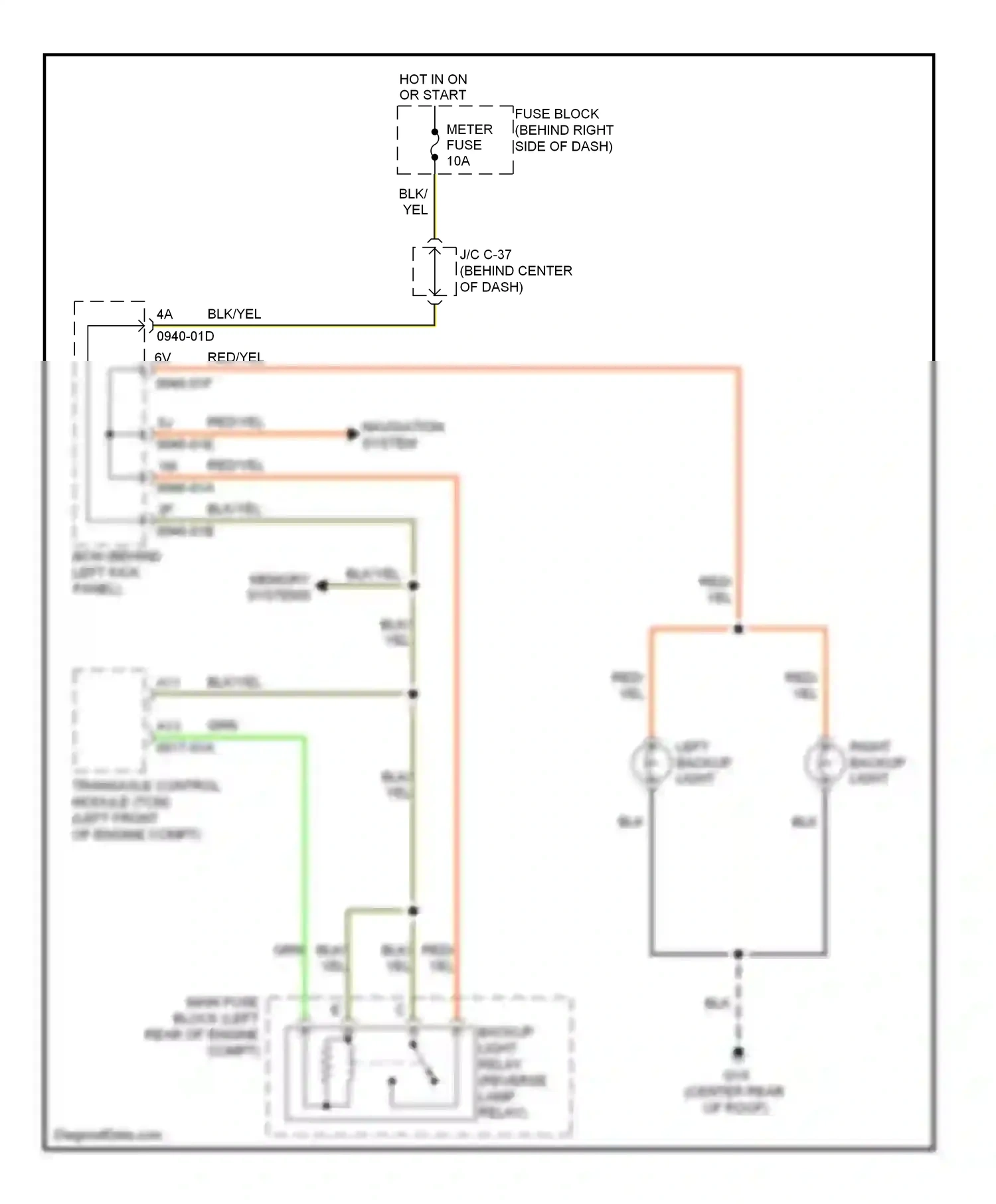 Mazda CX-9 I (2006-2012) memory systems wiring diagram  (1 of 1)