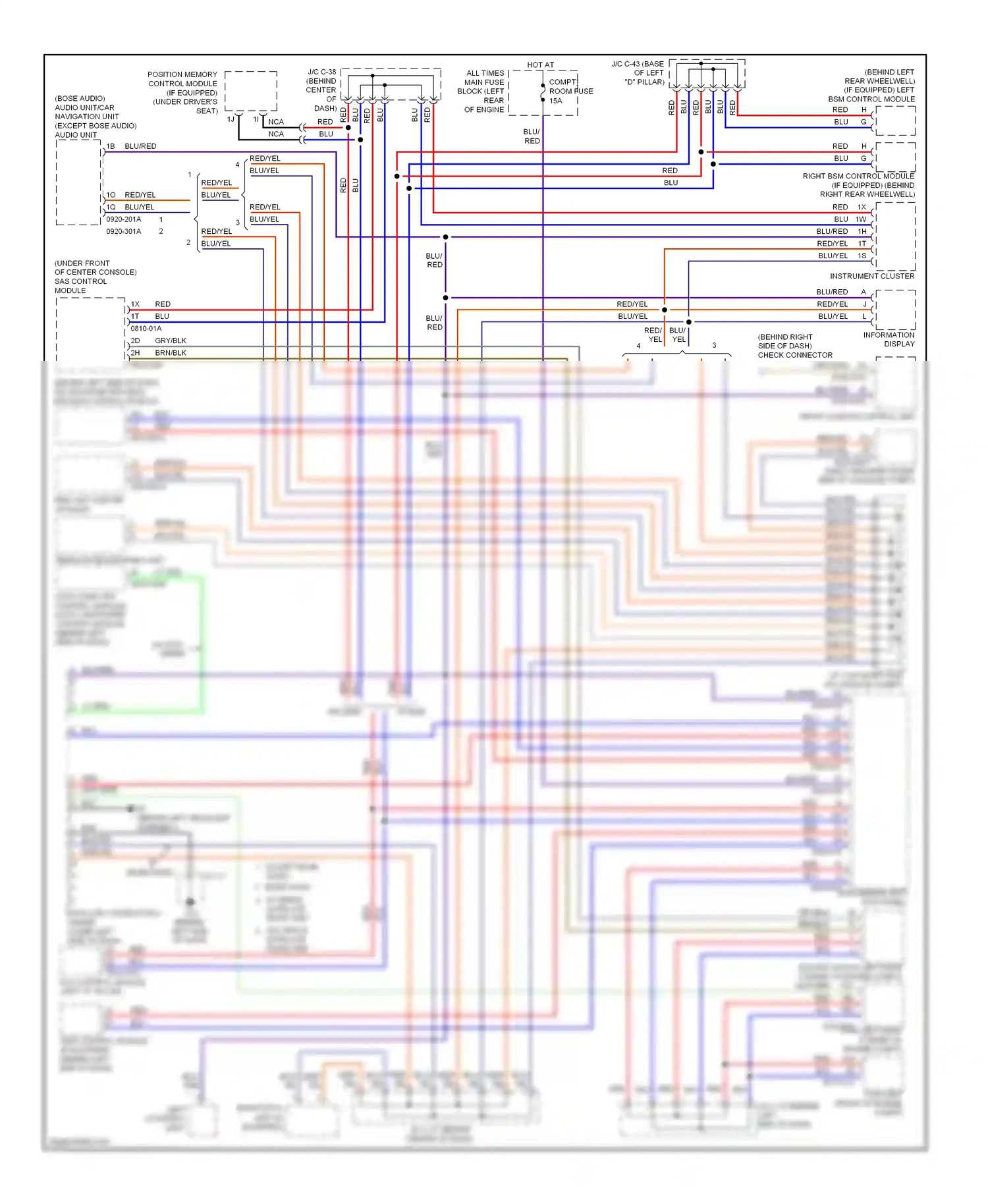 Mazda CX-9 I (2006-2012) position memory control module (if equipped) (under driver's seat) wiring diagram  (1 of 1)