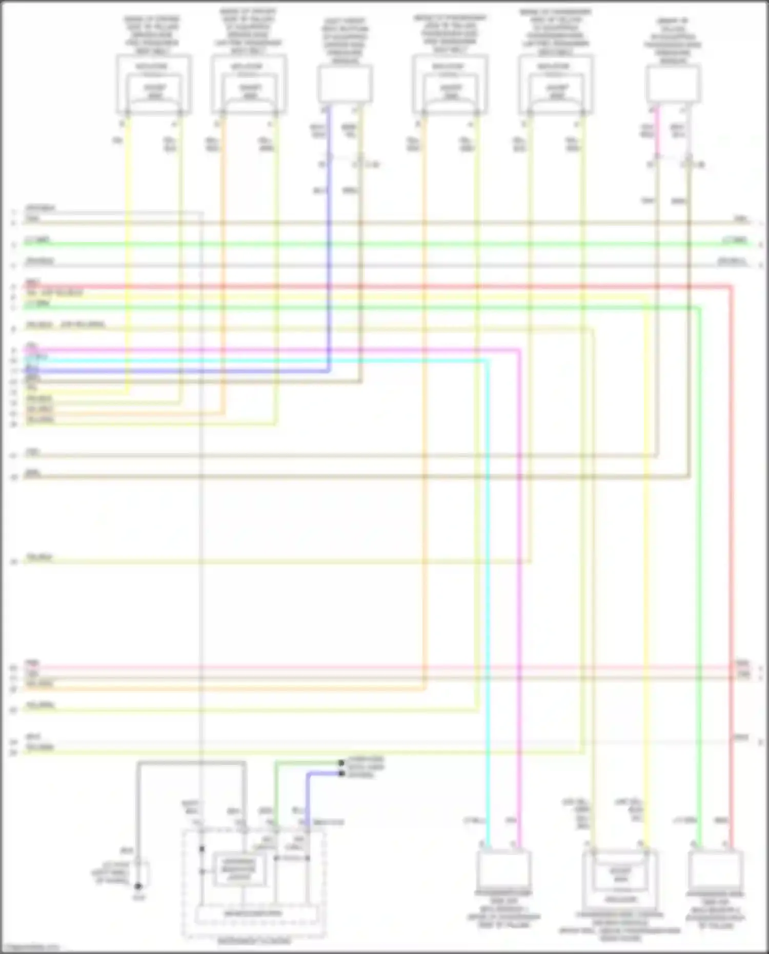 Wiring diagram driver-side lap pre-tensioner seat belt for Mazda CX-9 II facelift (2020-2024) (1 of 1)