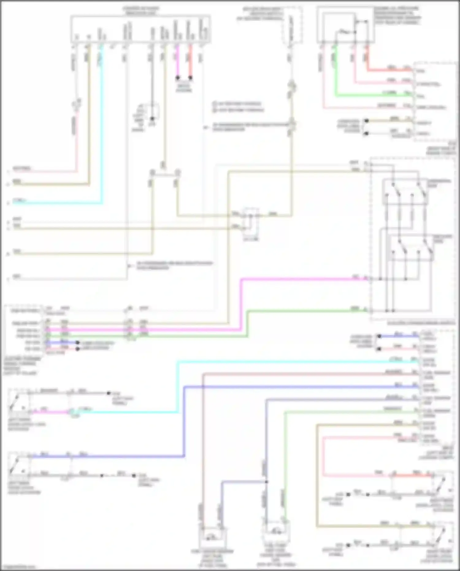 Wiring diagram left front door latch, lock actuator for Mazda CX-9 II facelift (2020-2024) (5 of 6)