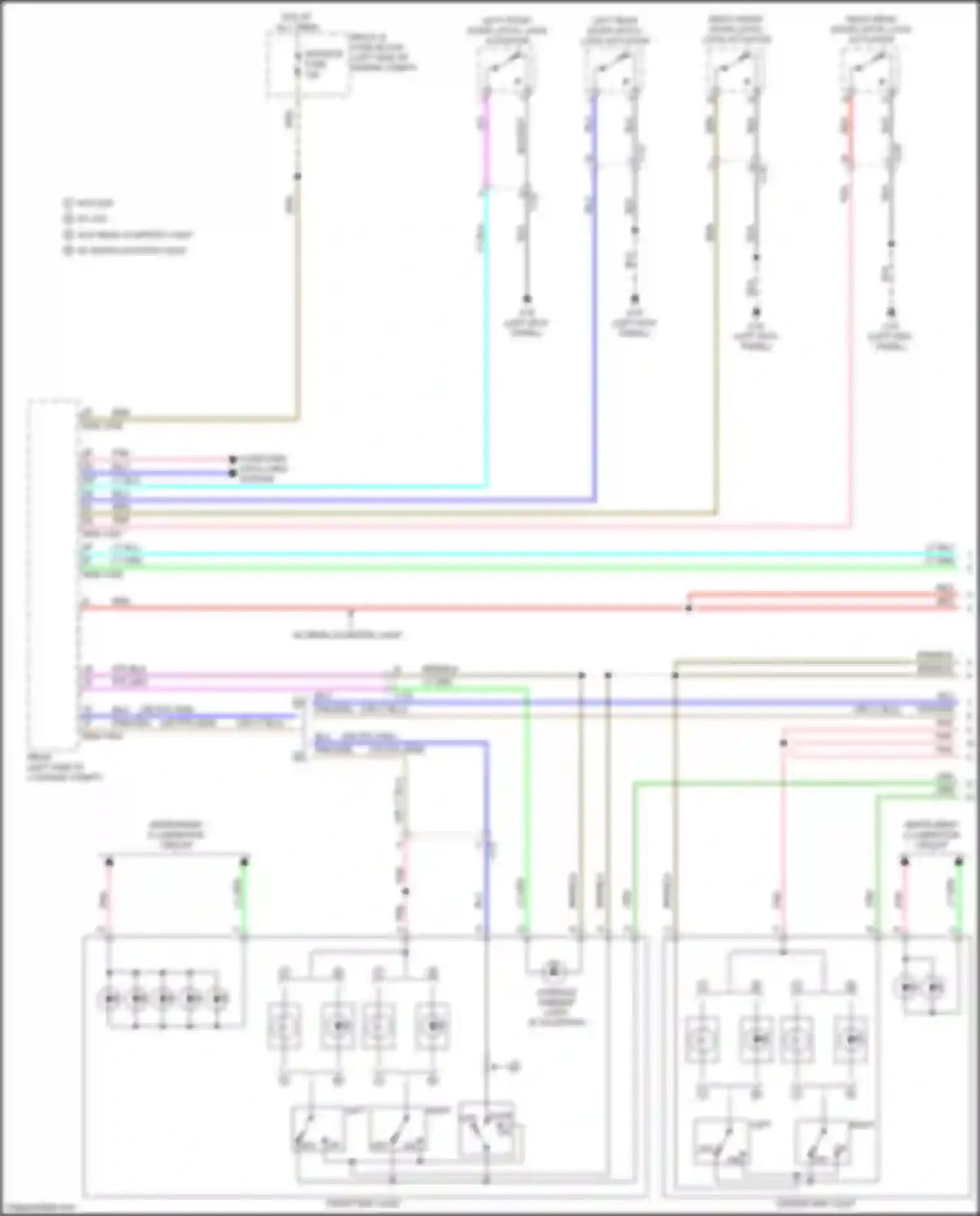 Wiring diagram left front door latch, lock actuator for Mazda CX-9 II facelift (2020-2024) (3 of 6)