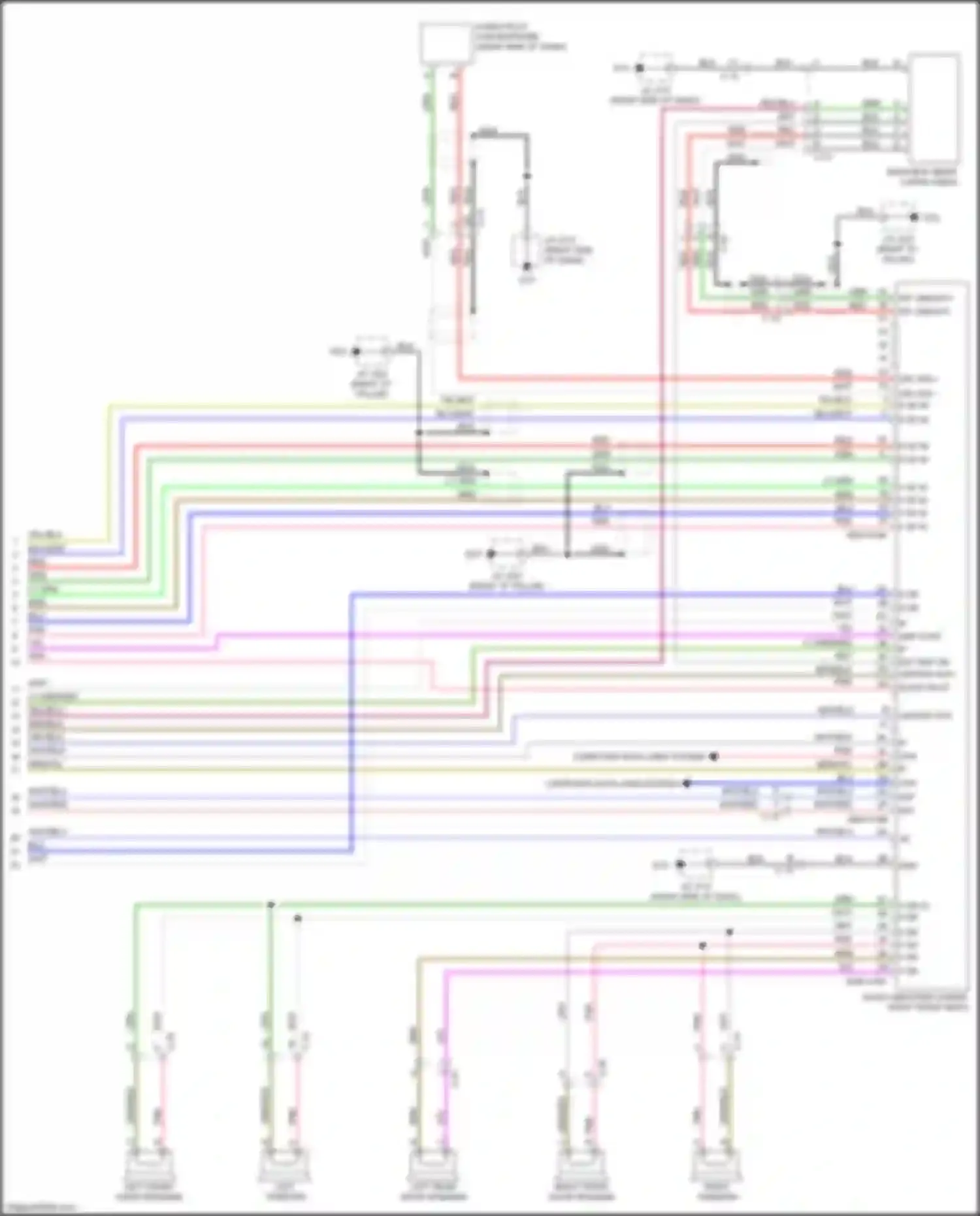Wiring diagram left rear door speaker for Mazda CX-9 II facelift (2020-2024) (3 of 8)