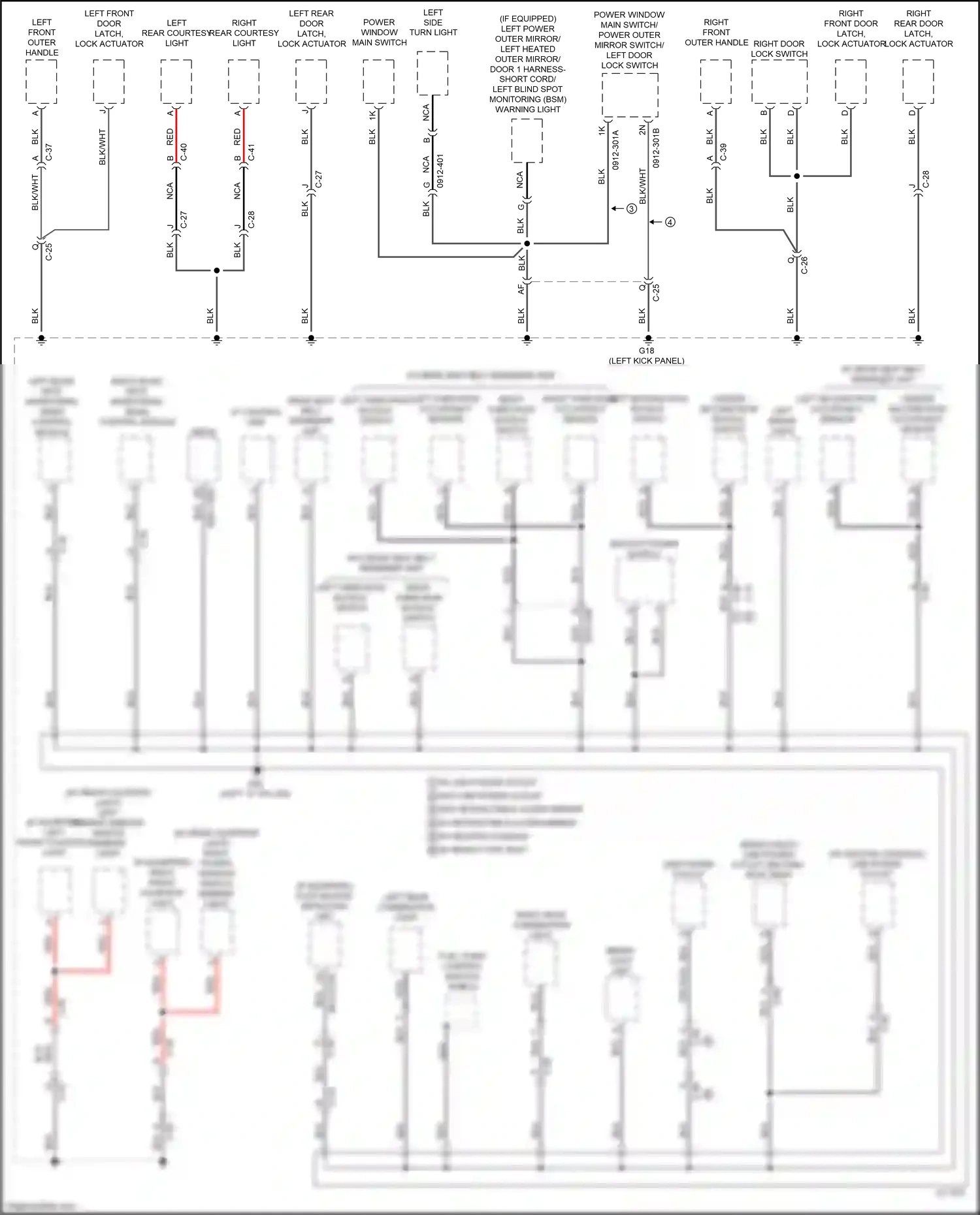 Mazda CX-9 II facelift (2020-2024) left second-row occupancy sensor wiring diagram  (1 of 2)