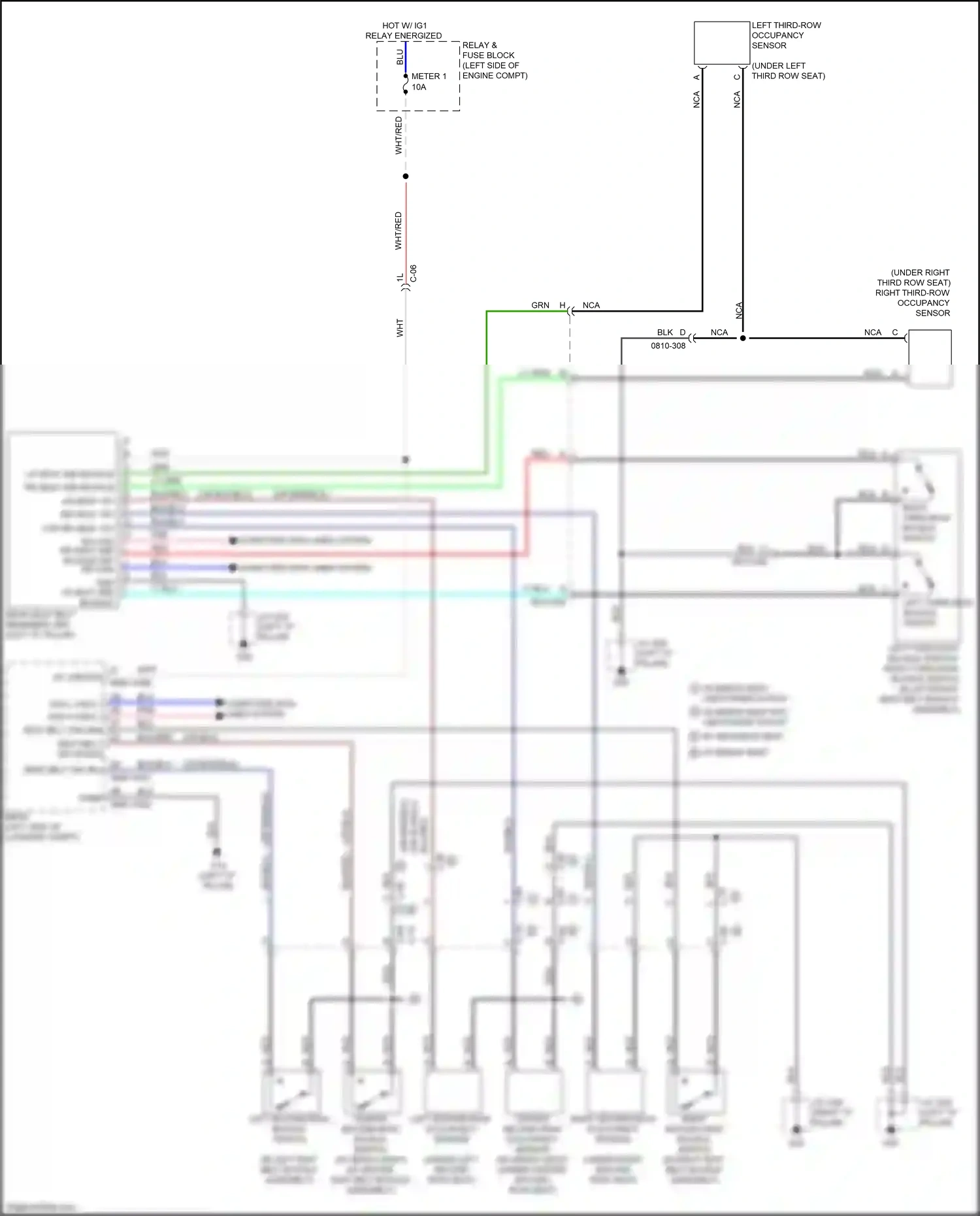 Mazda CX-9 II facelift (2020-2024) left third-row occupancy sensor wiring diagram  (2 of 2)