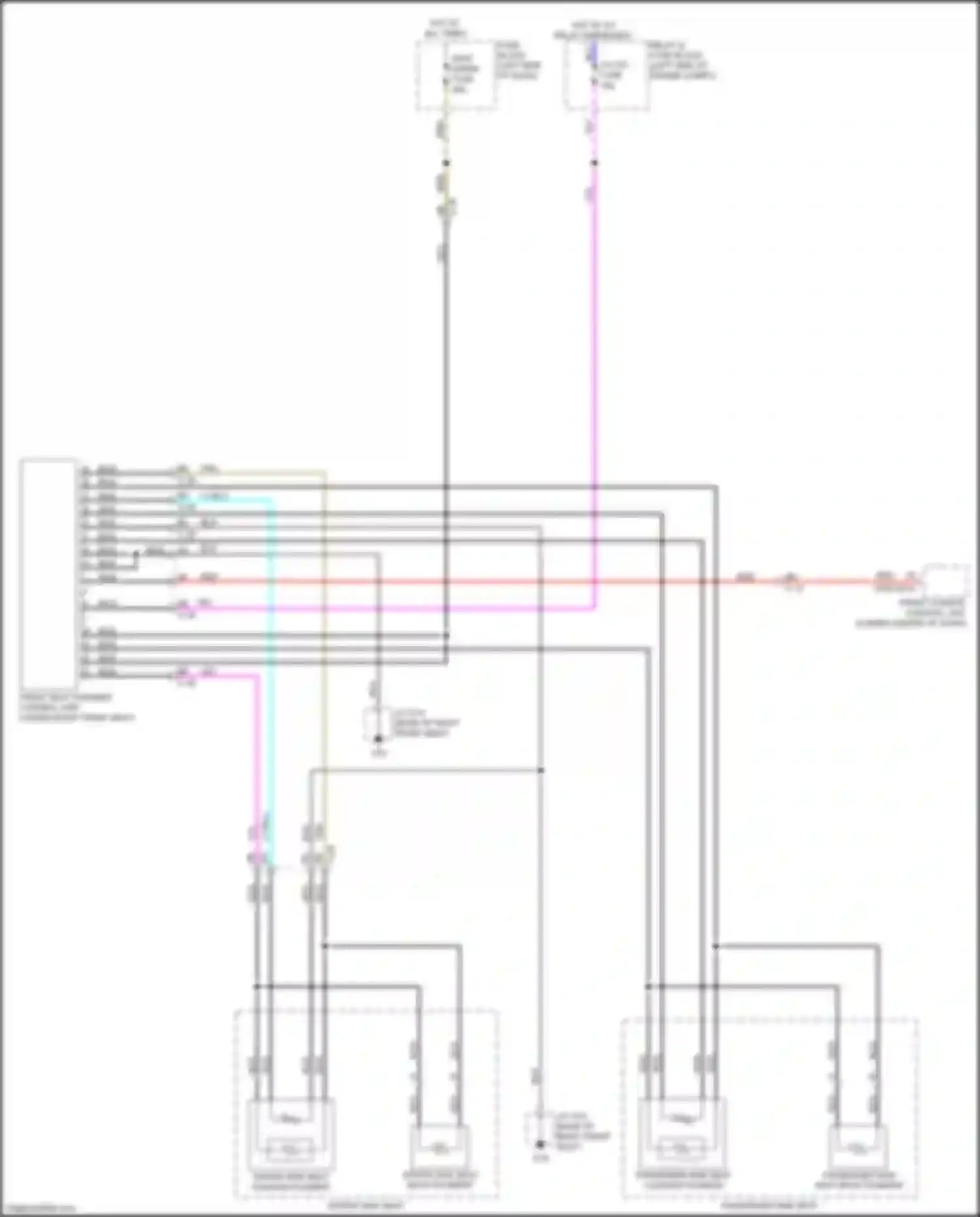 Wiring diagram passenger side seat back filament for Mazda CX-9 II facelift (2020-2024) (1 of 2)