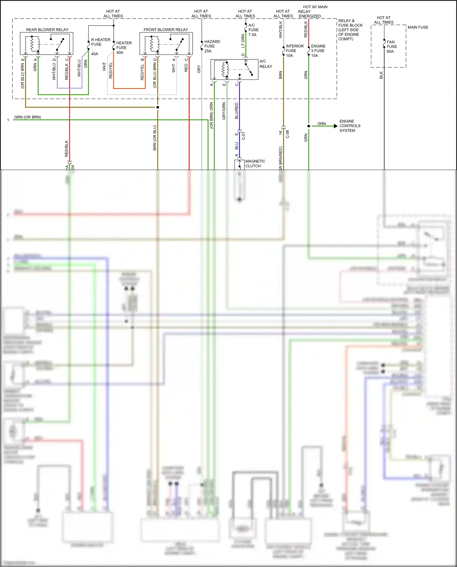 Mazda CX-9 II (2016-2021) ambient temperature sensor wiring diagram  (1 of 2)