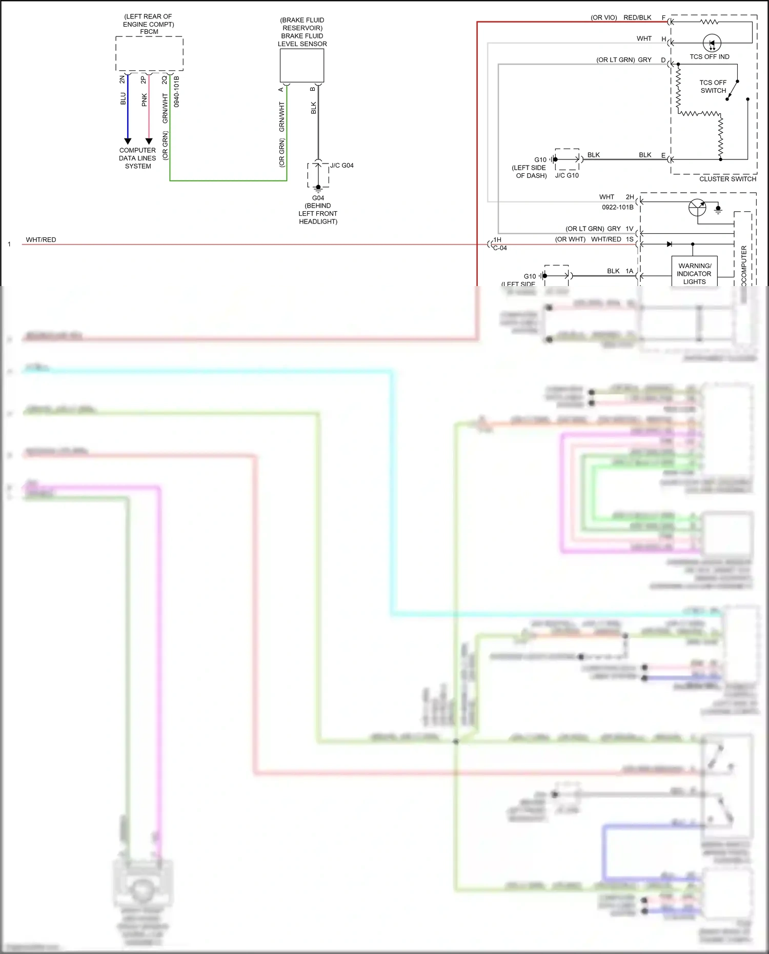 Mazda CX-9 II (2016-2021) cluster switch wiring diagram  (1 of 7)