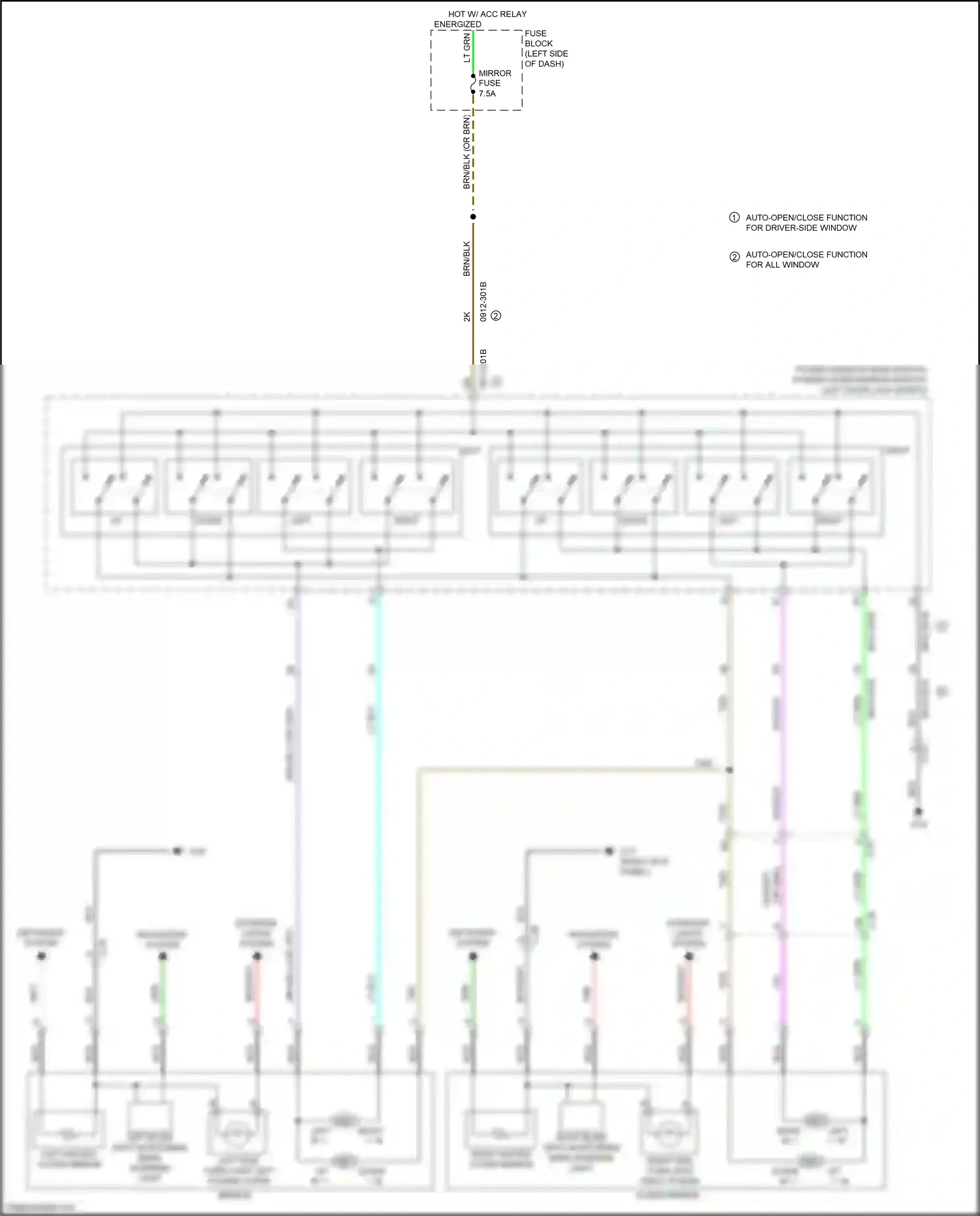 Mazda CX-9 II (2016-2021) down up wiring diagram  (1 of 1)