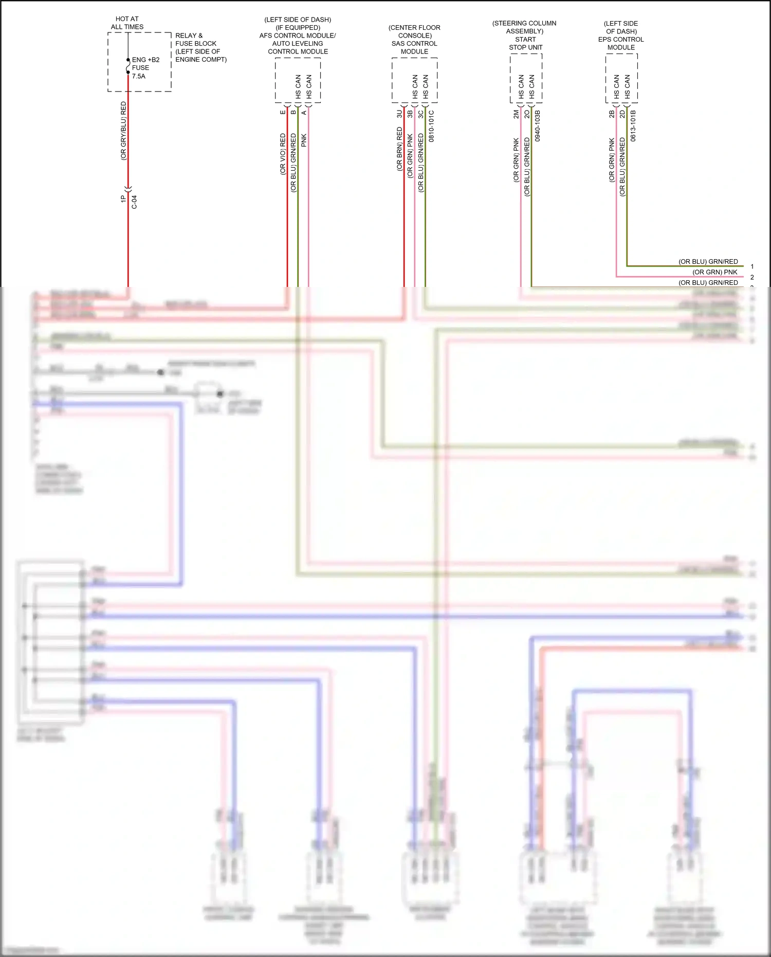 Mazda CX-9 II (2016-2021) eps control module wiring diagram  (1 of 3)