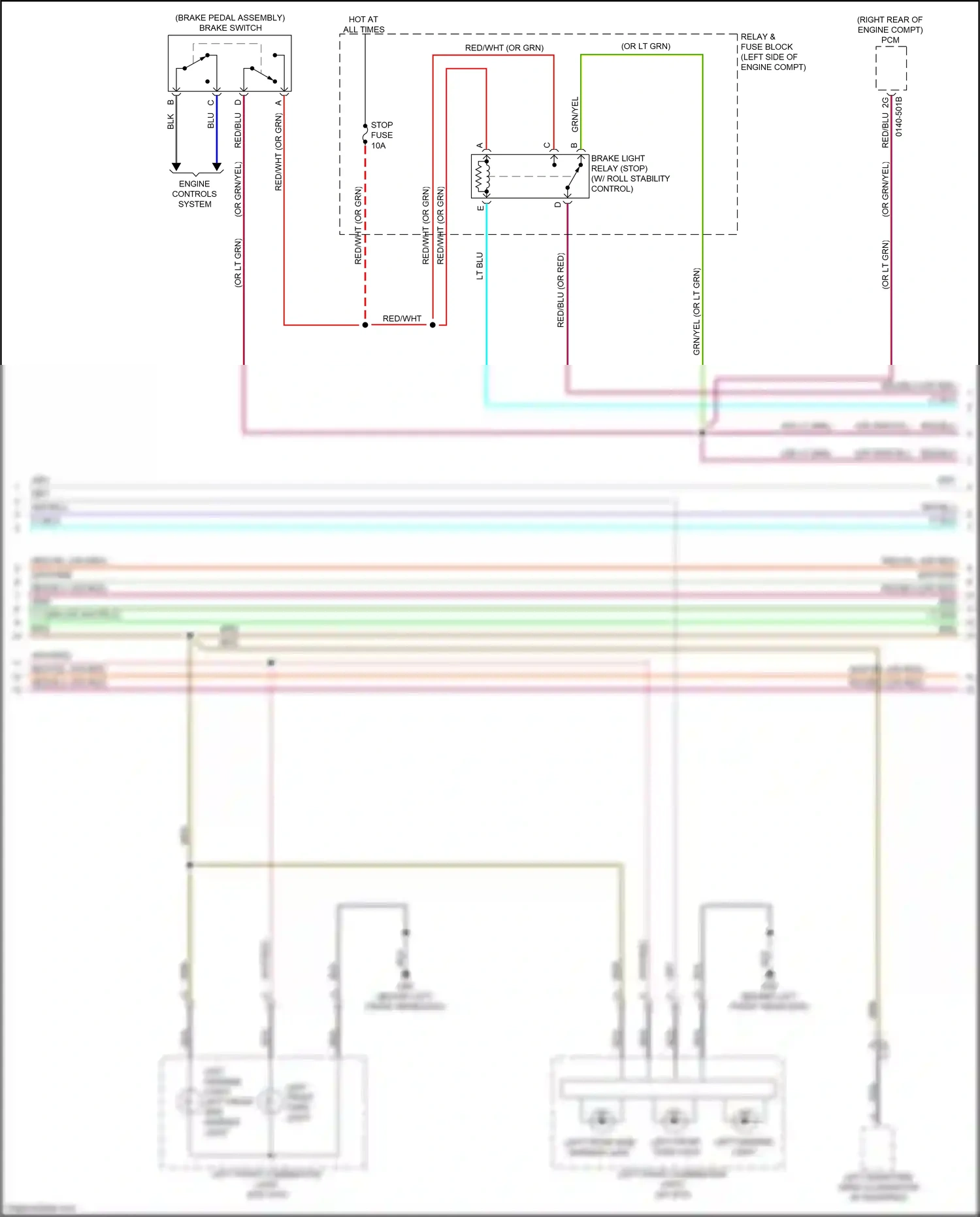 Mazda CX-9 II (2016-2021) left front combination light wiring diagram  (1 of 3)