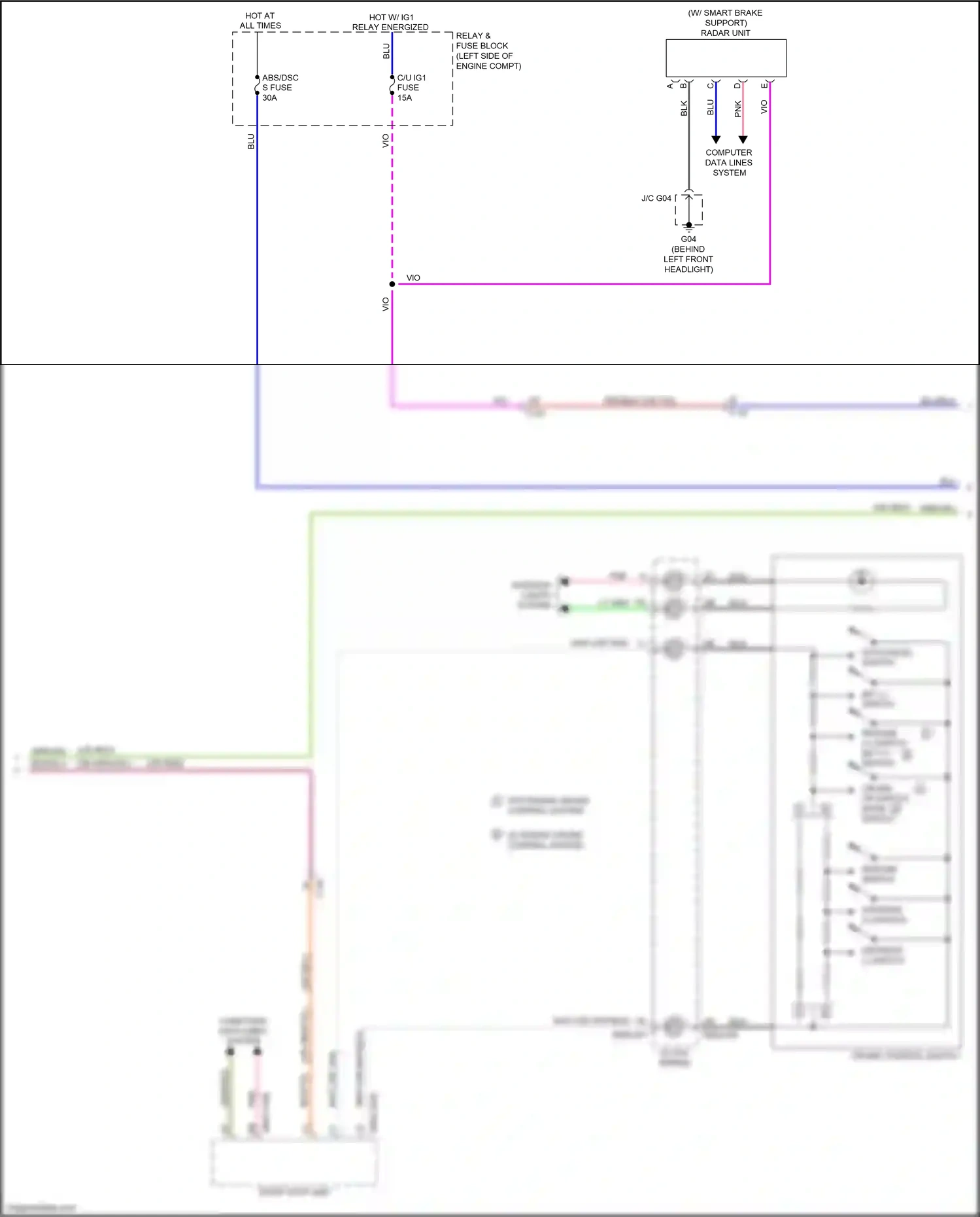 Mazda CX-9 II (2016-2021) off/cancel switch wiring diagram  (1 of 1)
