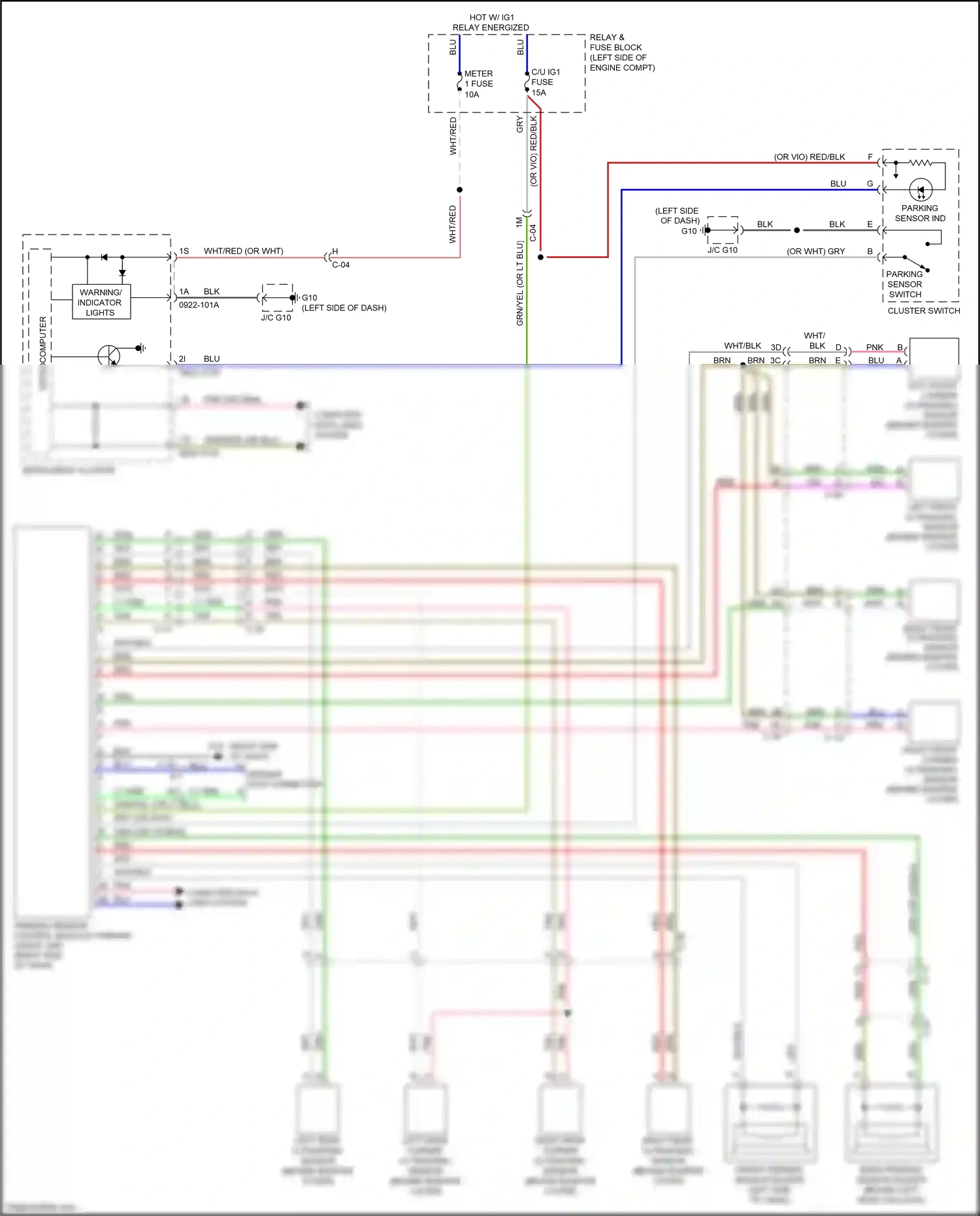 Mazda CX-9 II (2016-2021) parking sensor switch wiring diagram  (2 of 2)
