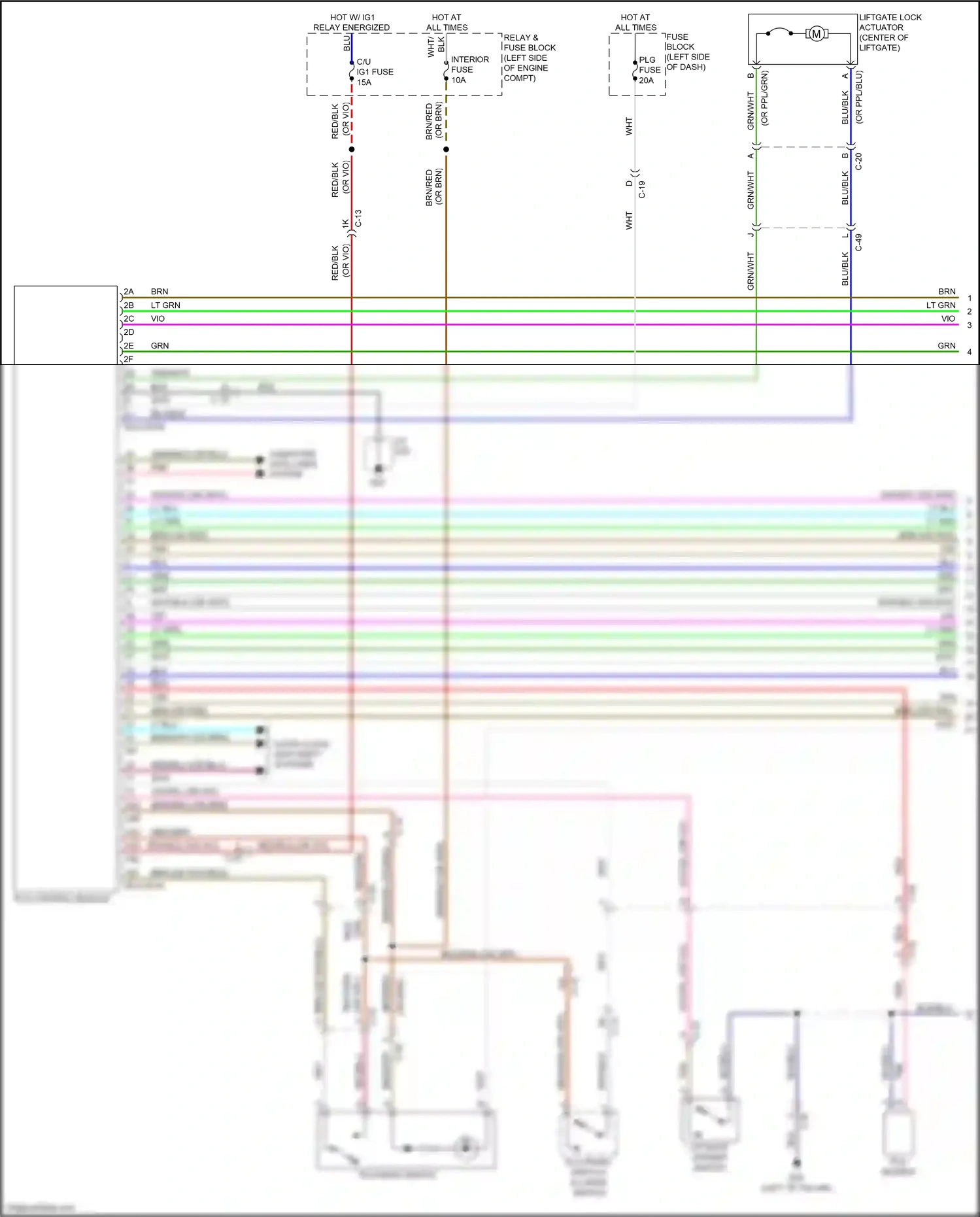 Mazda CX-9 II (2016-2021) plg front switch/ cluster switch wiring diagram  (1 of 1)