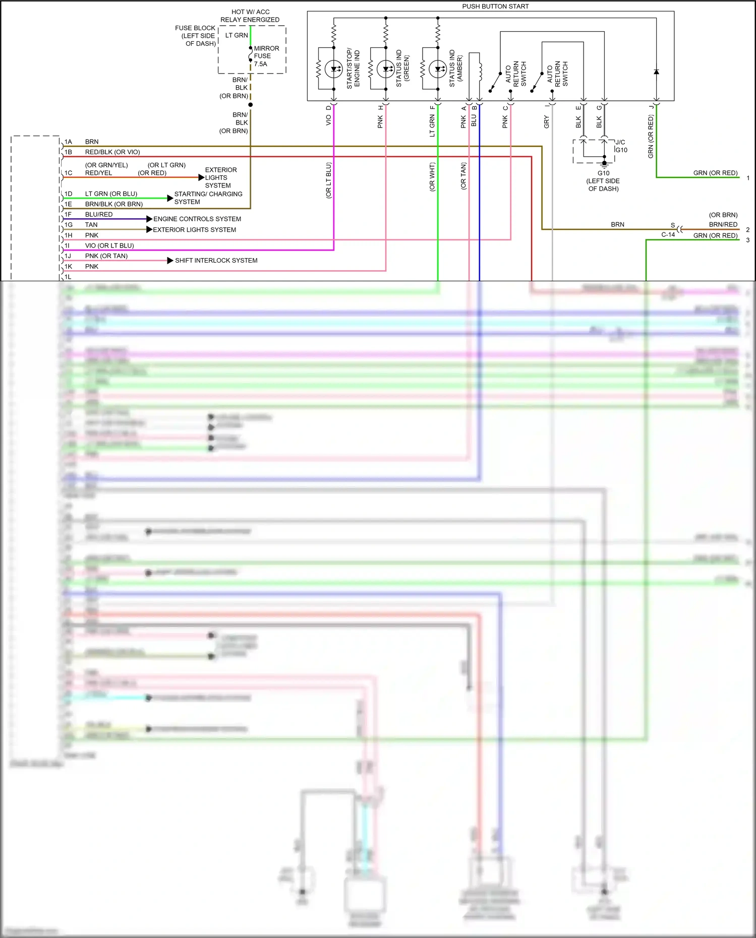 Mazda CX-9 II (2016-2021) push button start wiring diagram  (1 of 4)