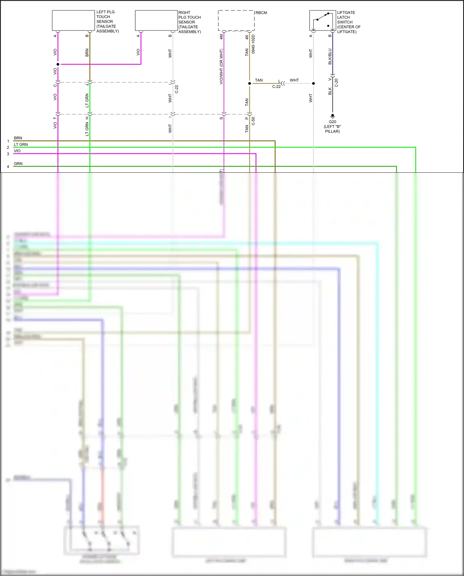 Mazda CX-9 II (2016-2021) right plg touch sensor wiring diagram  (1 of 1)