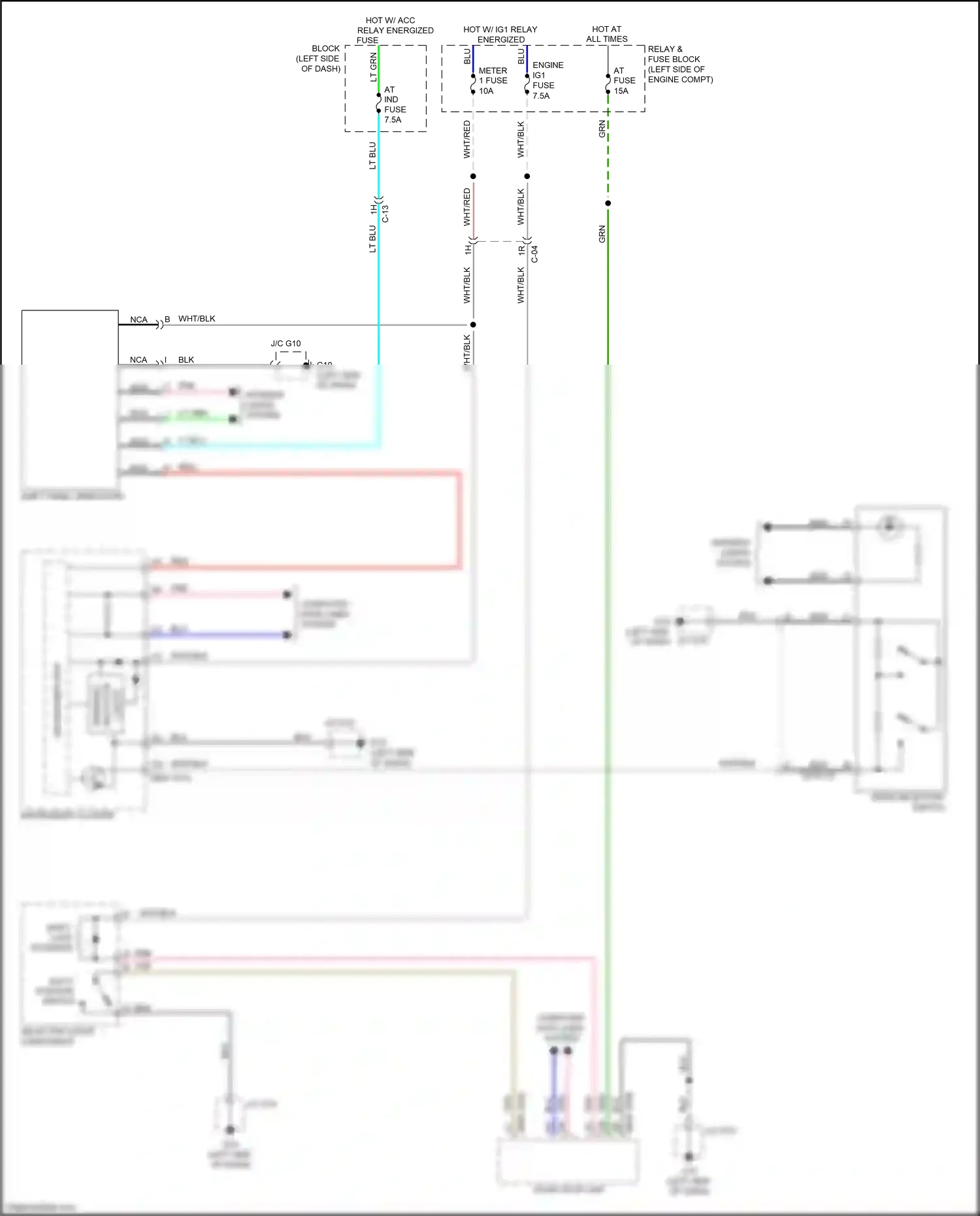 Mazda CX-9 II (2016-2021) selector lever component wiring diagram  (2 of 2)
