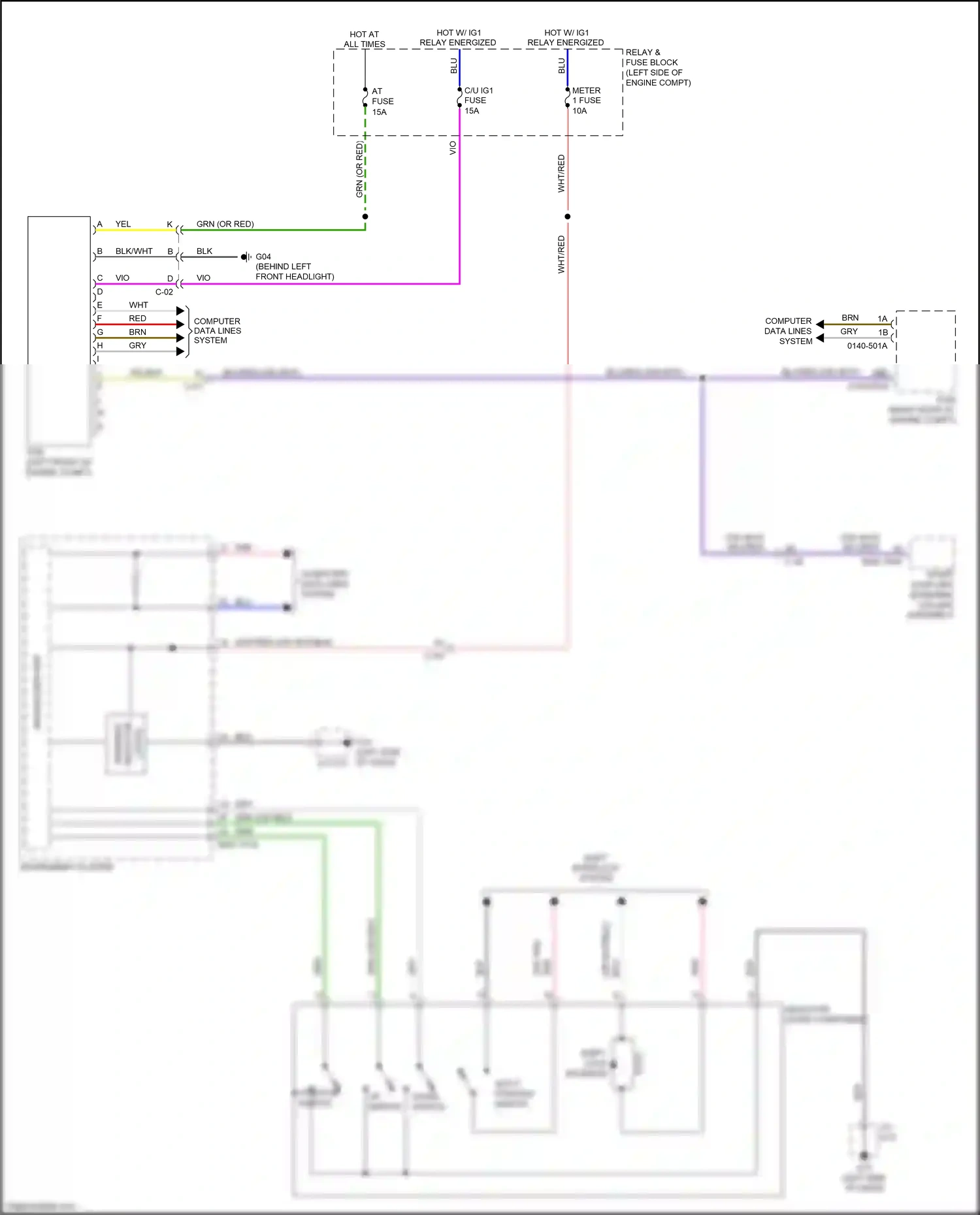 Mazda CX-9 II (2016-2021) selector lever component wiring diagram  (1 of 2)