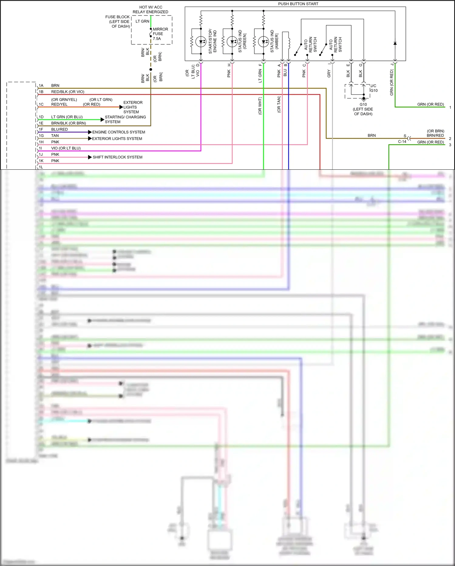 Mazda CX-9 II (2016-2021) shift interlock system wiring diagram  (1 of 7)