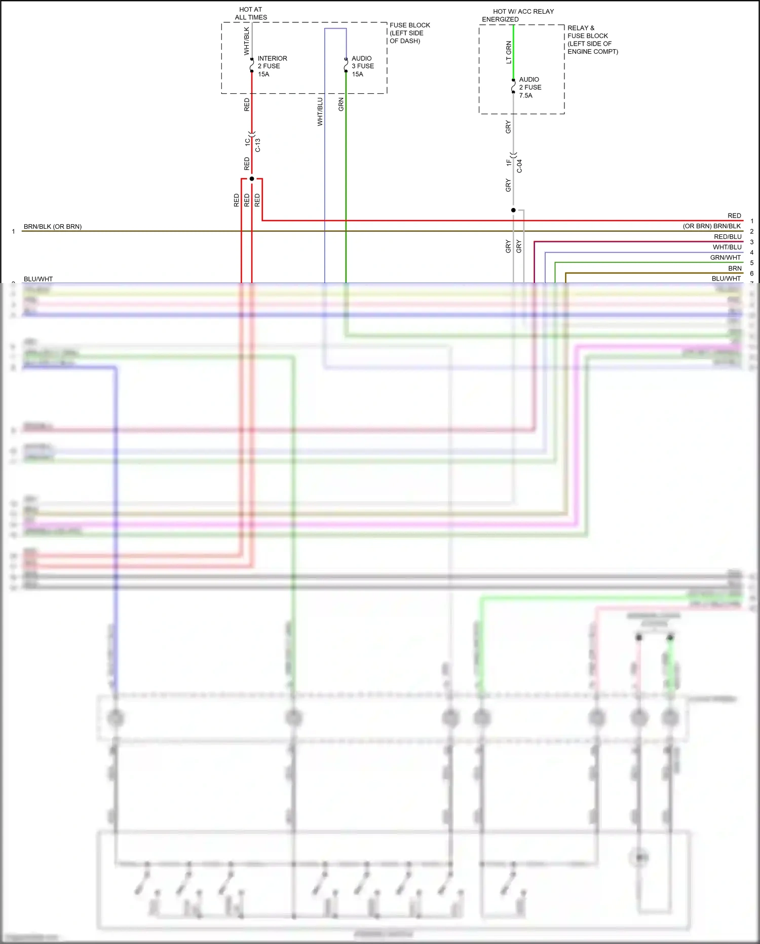 Mazda CX-9 II (2016-2021) steering switch wiring diagram  (2 of 5)