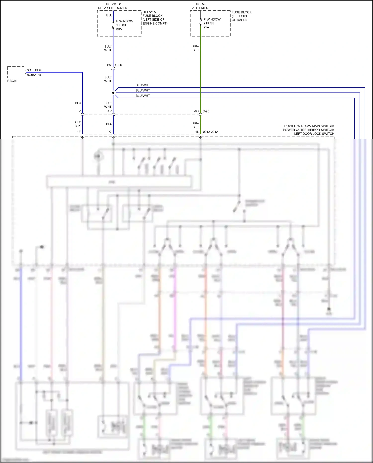 Mazda CX-9 II (2016-2021) switch 1 wiring diagram  (3 of 3)