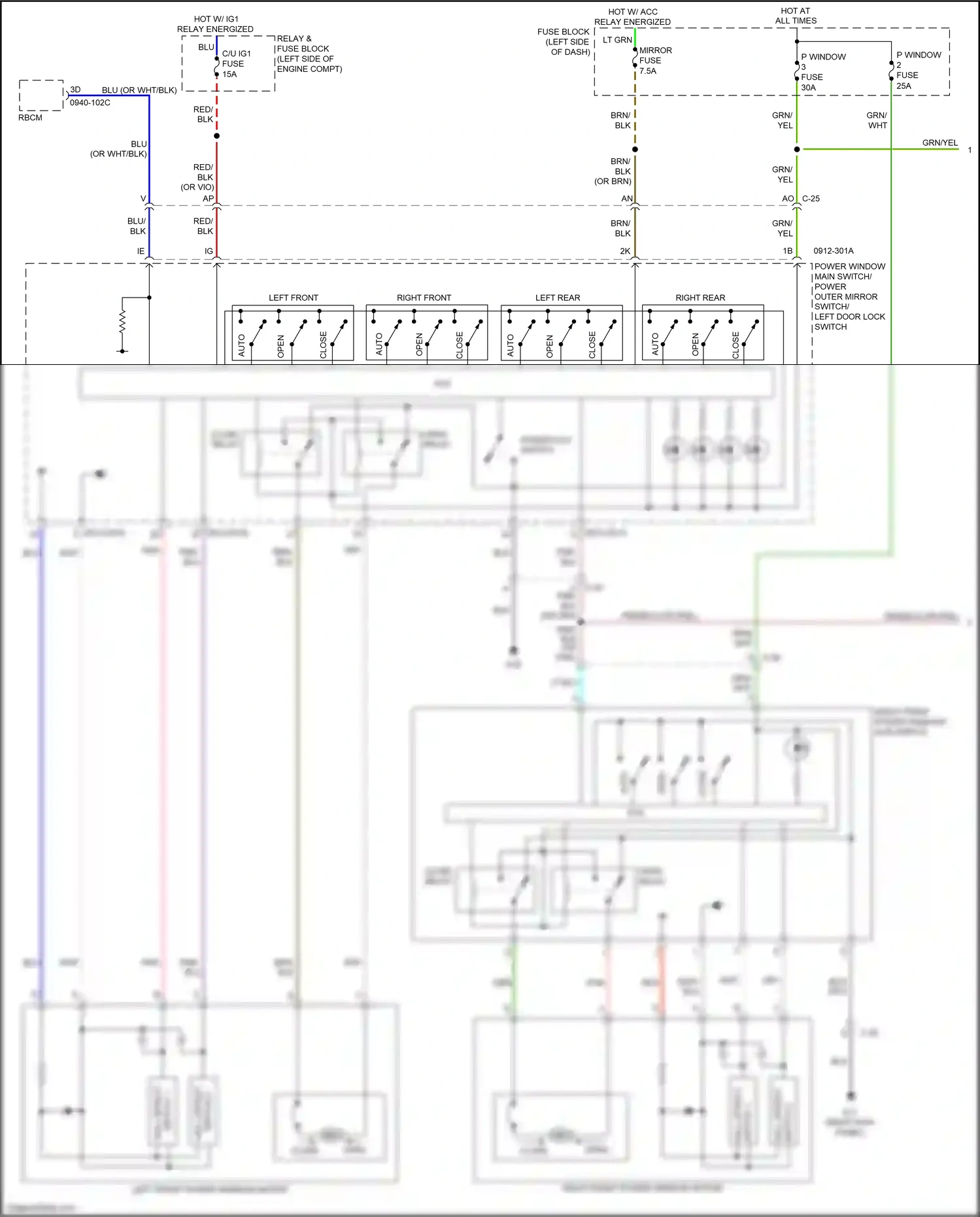 Mazda CX-9 II (2016-2021) switch 1 wiring diagram  (1 of 3)