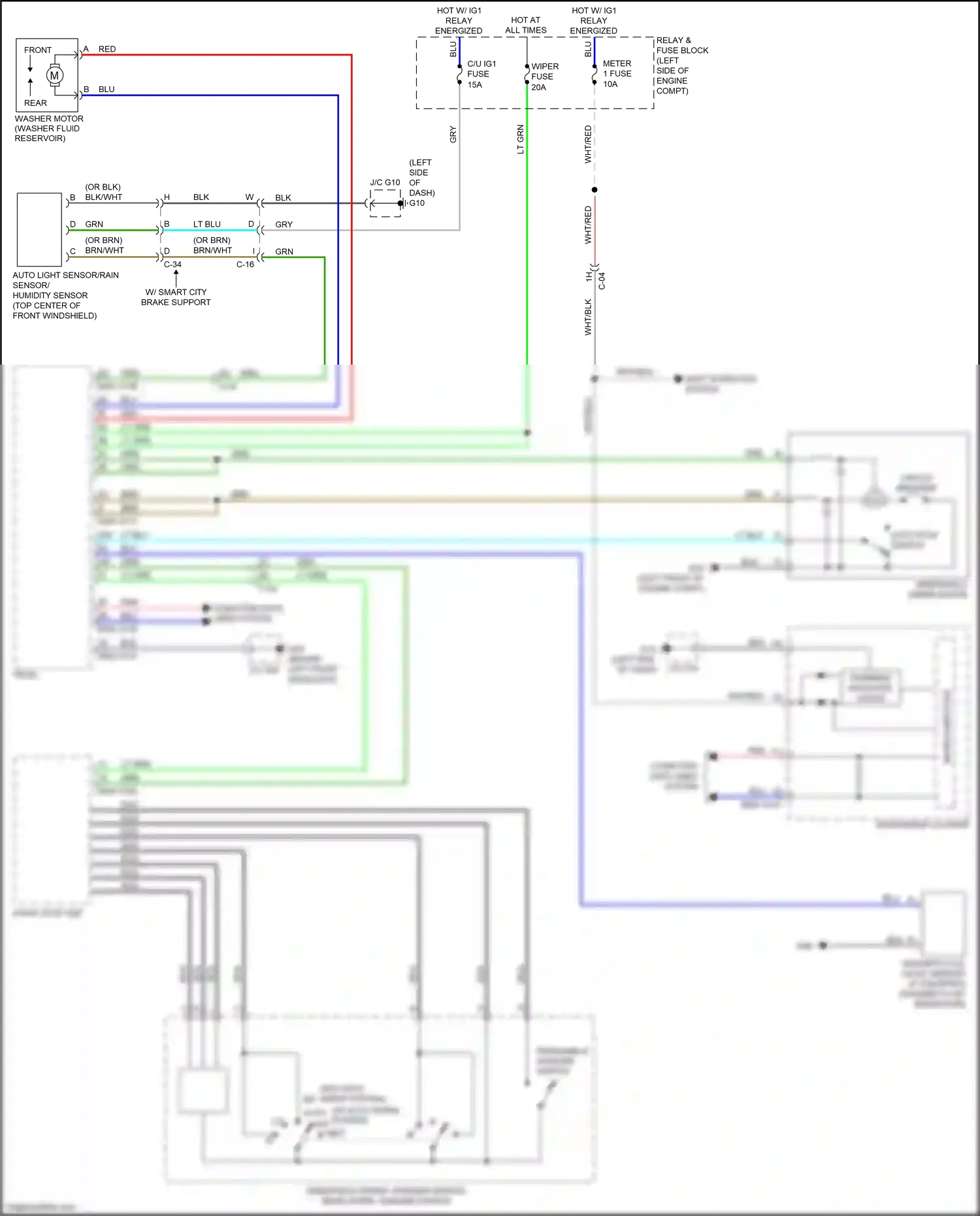 Mazda CX-9 II (2016-2021) windshield washer switch wiring diagram  (1 of 1)