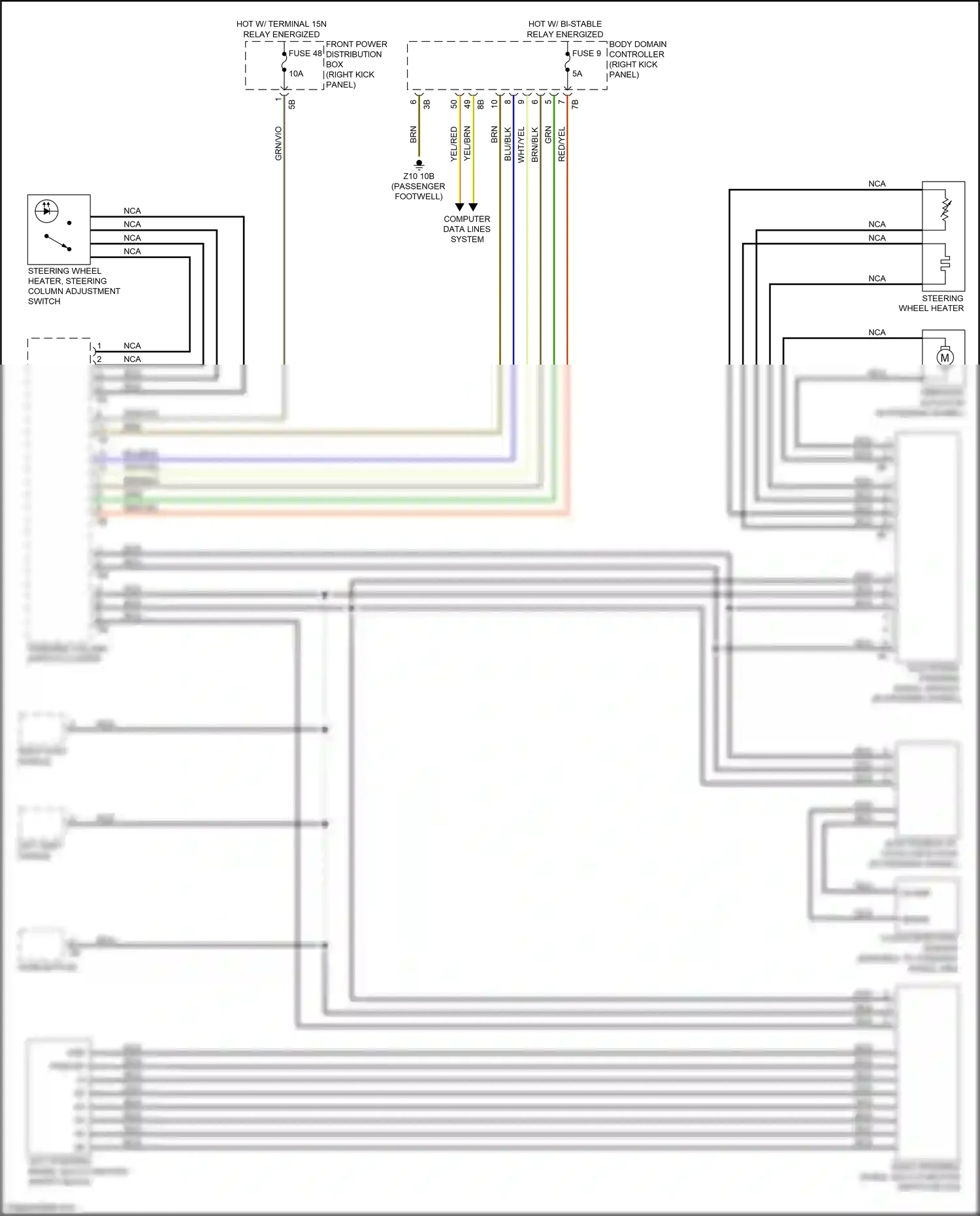 Mazda Flair Wagon III (2017-2023) right steering wheel multi-function switch block wiring diagram  (1 of 1)